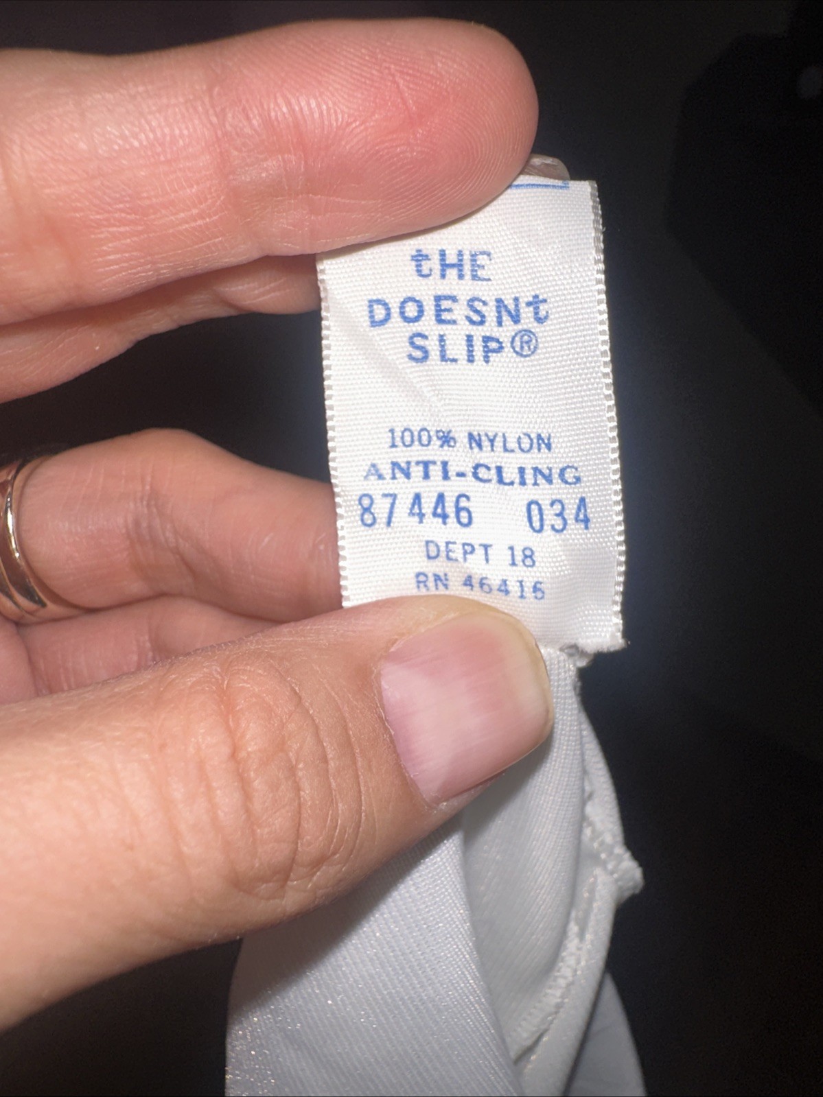 Vintage Sears The Doesn’t Slip White Full Slip Anti-Cling Nylon Lace Hem Sz 34