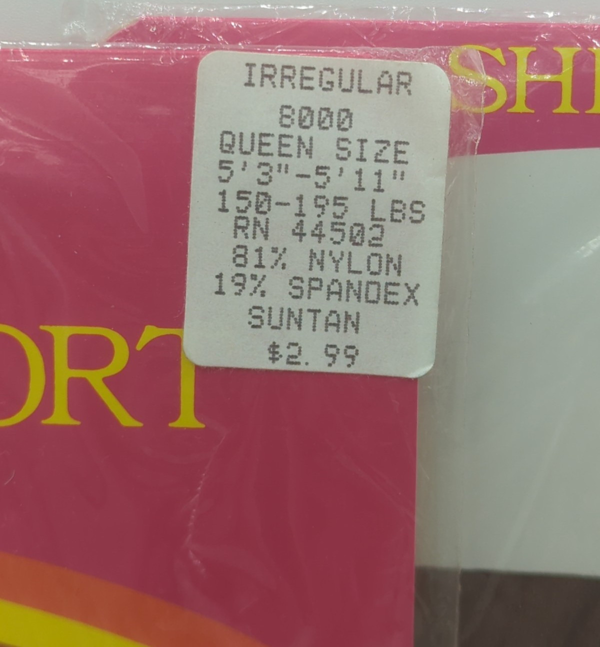 Burlington Sheer Support Vintage Pantyhose Queen Tan/Brown USA Made