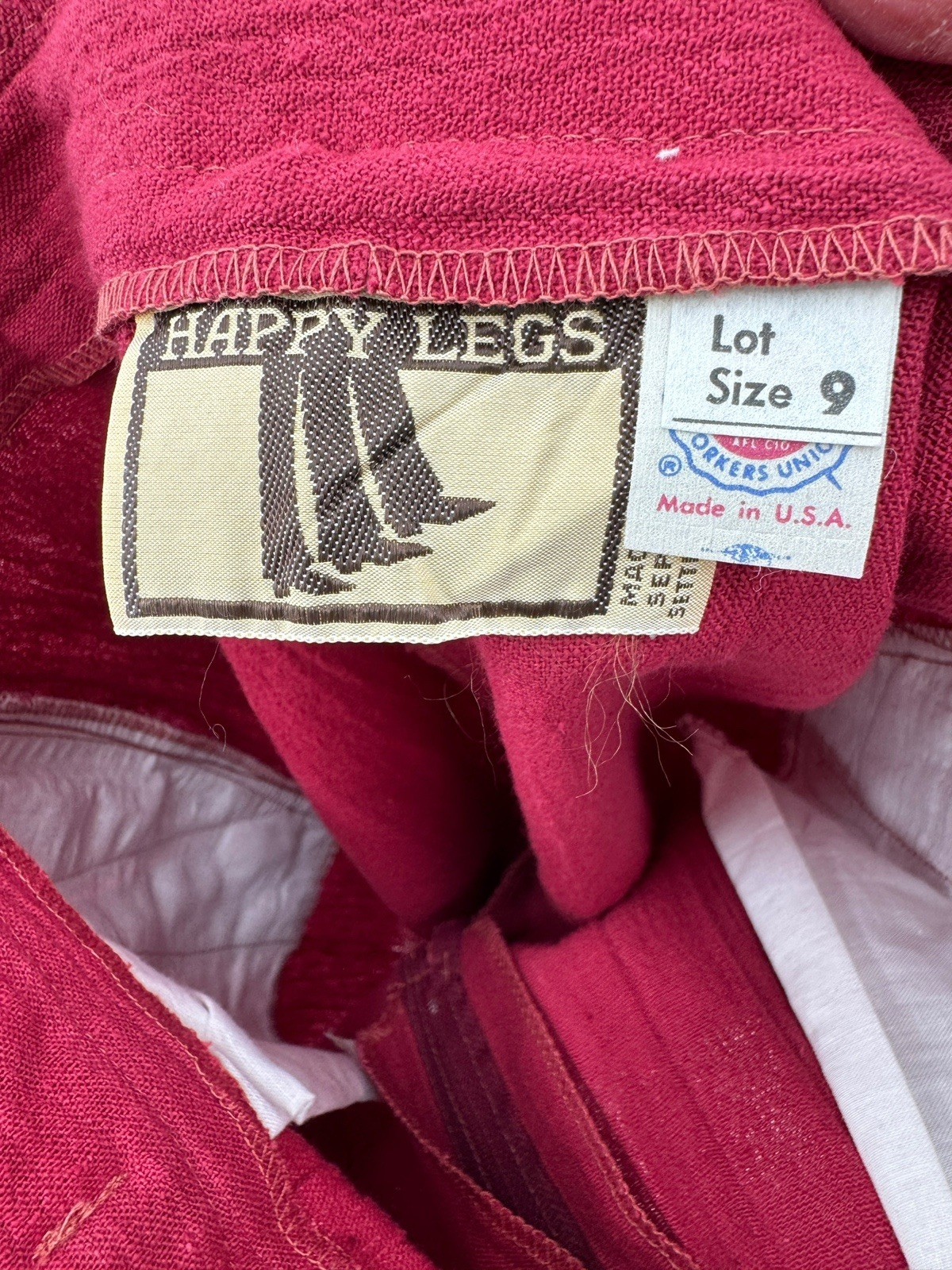 DEADSTOCK 70s Happy Legs High Rise Wide Leg Trouser Pants Rare Vintage Red NWT