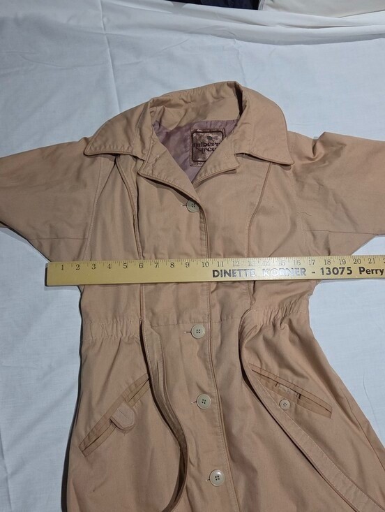 Vintage 1970s Mulberry Street Tan Trench Coat XS