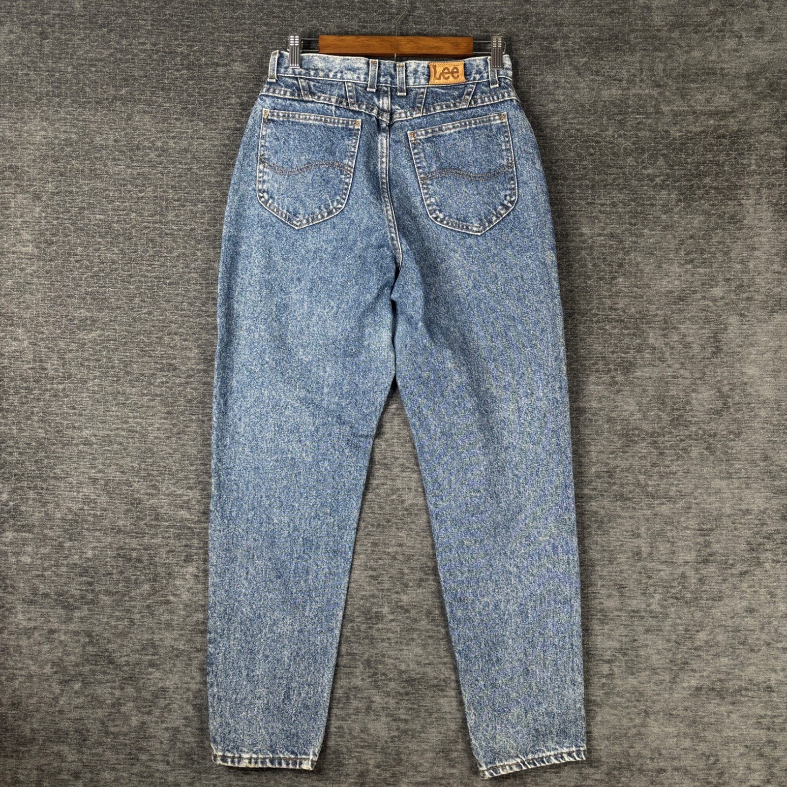 Vintage Lee Riders Acid Wash High Rise Mom Jeans Blue Denim Made in USA 12 MED
