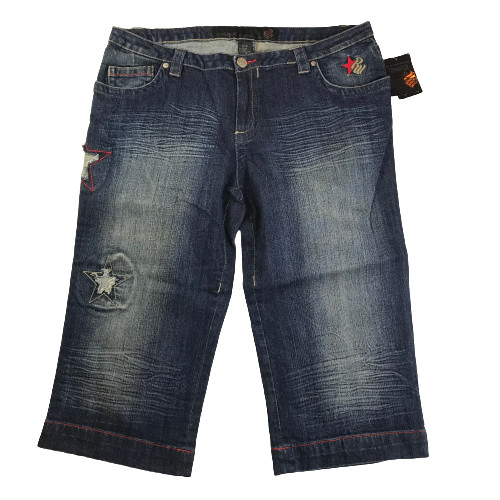 Vintage Roca Wear 3/4 Blue Jeans Size 15/16 New Old 90s Stock Made in Taiwan