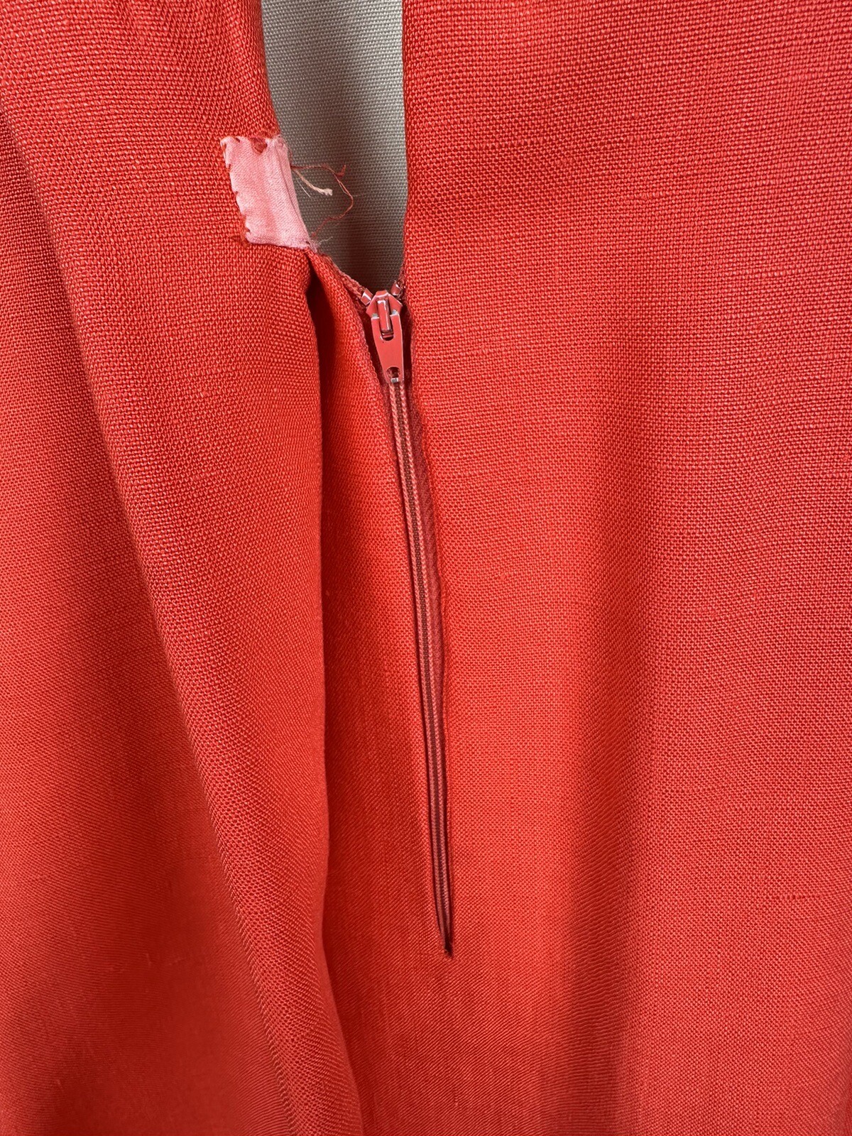 Vintage 1960s Geoffrey Beene orange Red Linen Dress Mod GoGo As Is 60s Designer