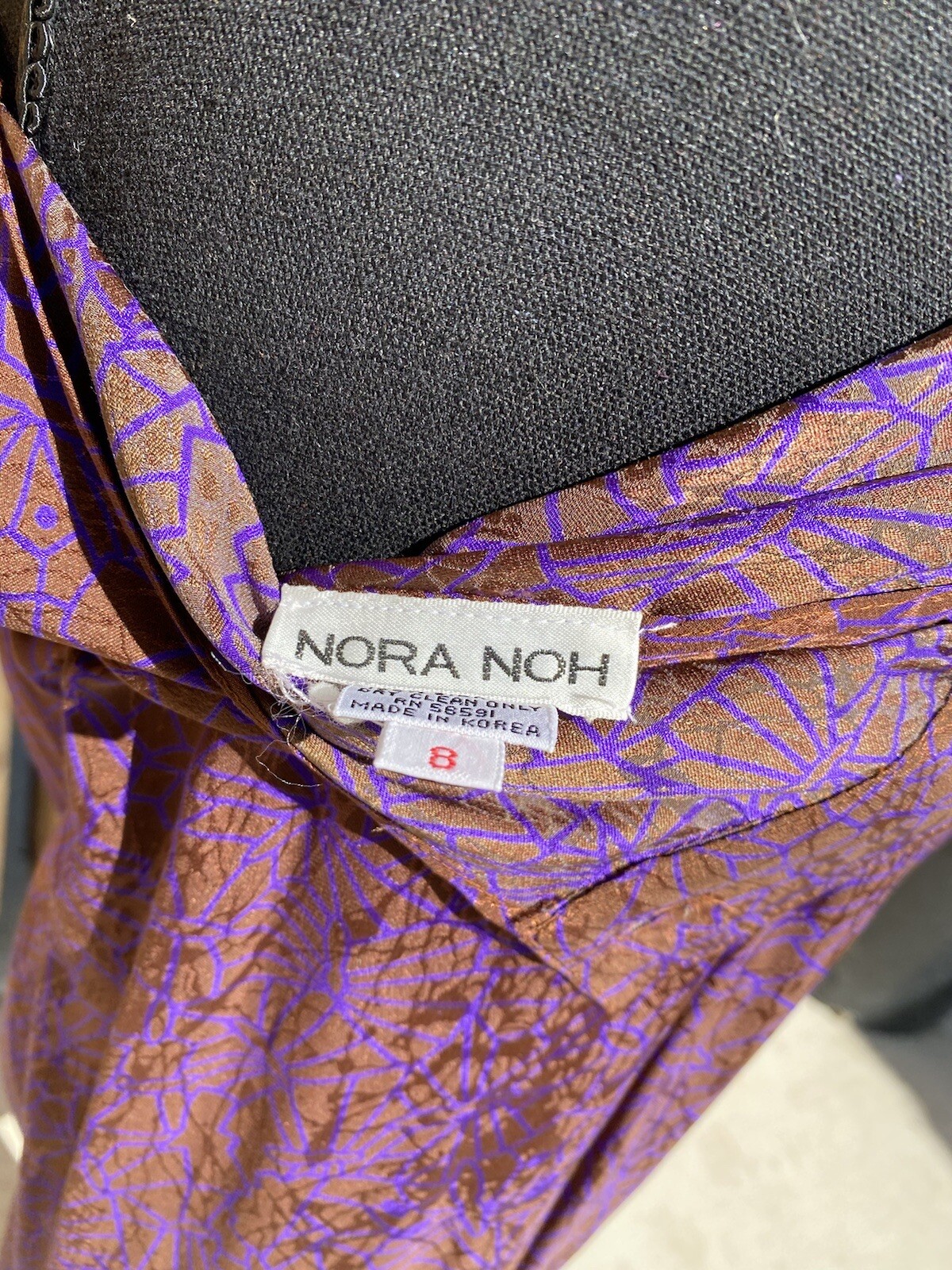 vintage nora noh silk pencil skirt size 8