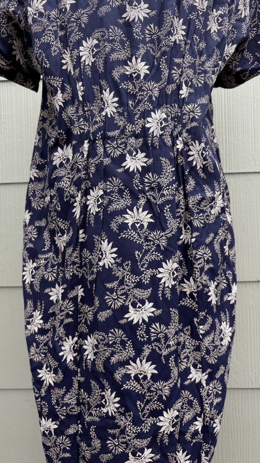 vtg Karon Crosby 80s Western Prairie Floral Lace Bib Button Down Peasant Dress