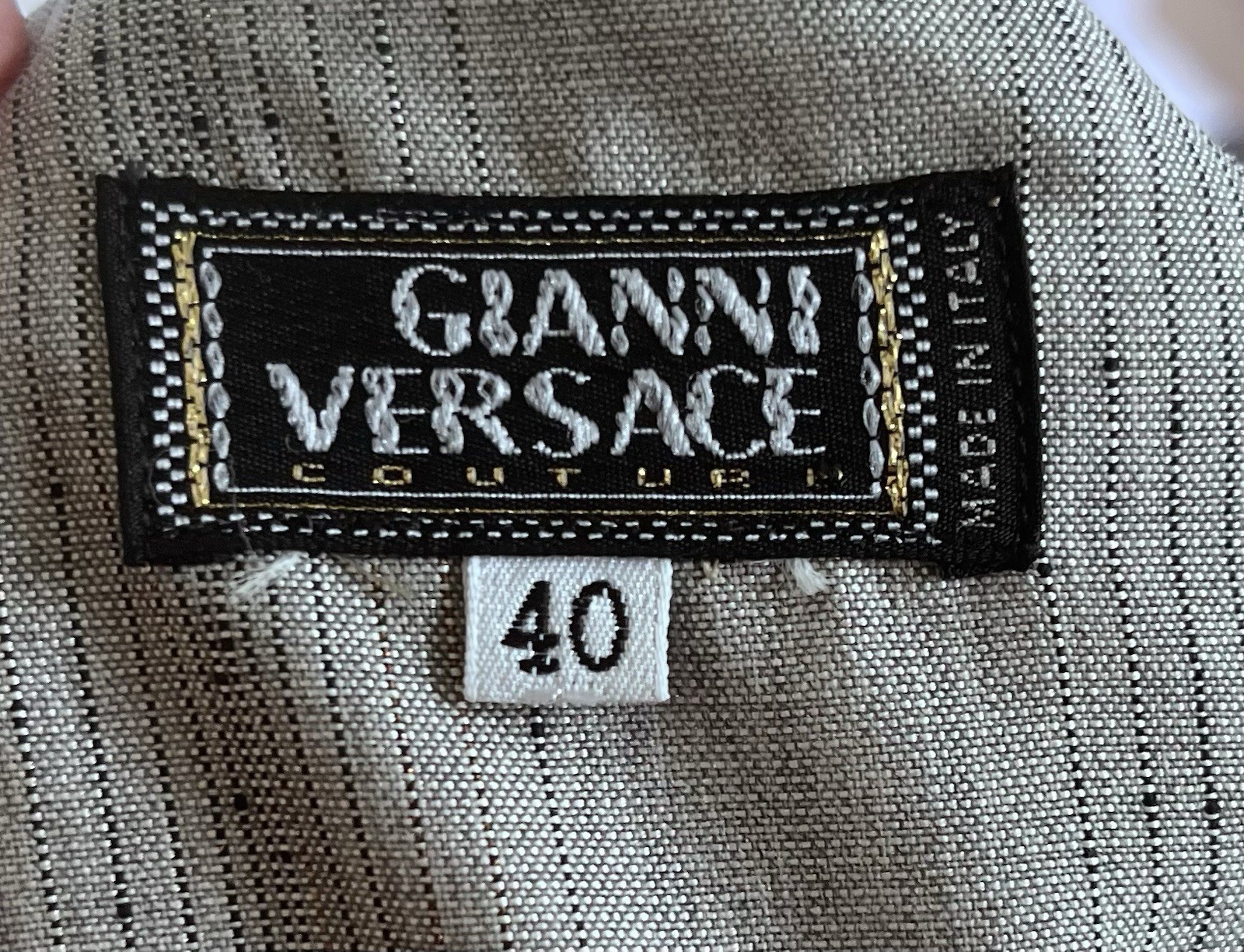 Gianni Versace Vintage 1990s Cocktail Dress Metal Logo Clasp Circa 94-96