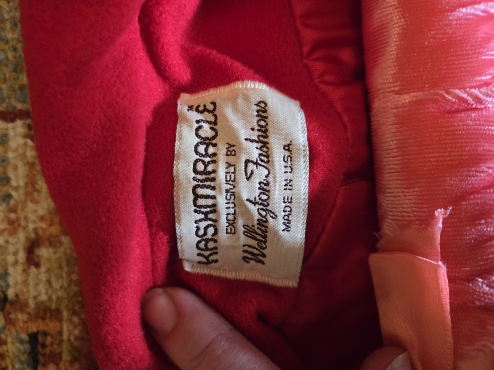 Vintage MCM 60’s 70s Kashmiracle Wellington Red Long Coat Satin Lined Size?