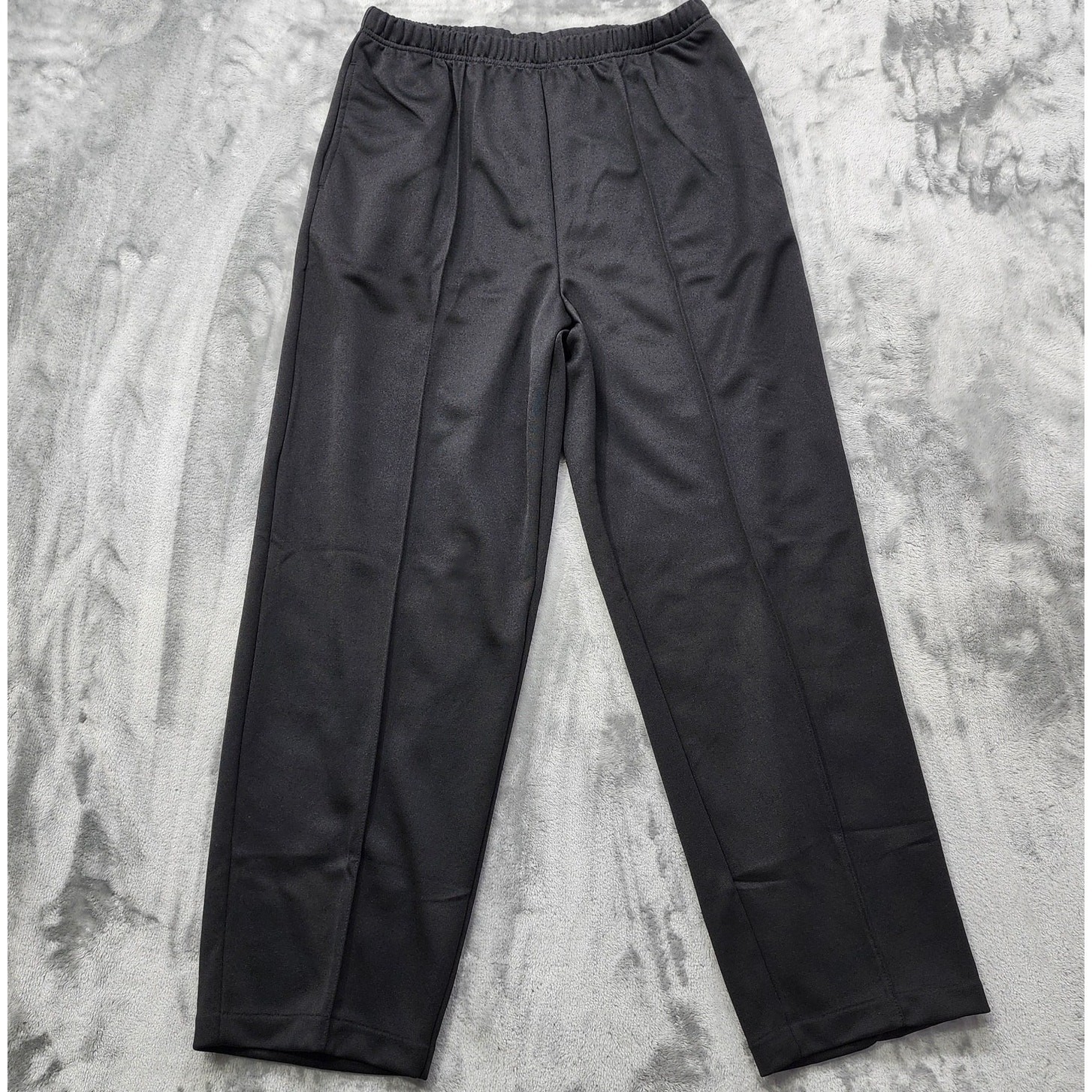 Vintage Blair Pants 16P PETITE Black Pull On Front Seam Straight Stretch Casual