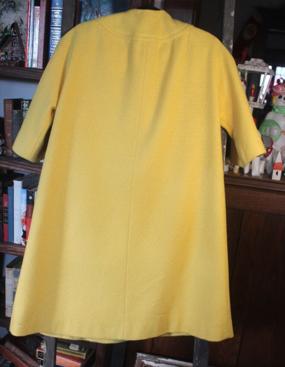 Vintage 1950’s 1/2 Sleeve Yellow Tweed Women’s Coat Youthcraft Teen / Adult