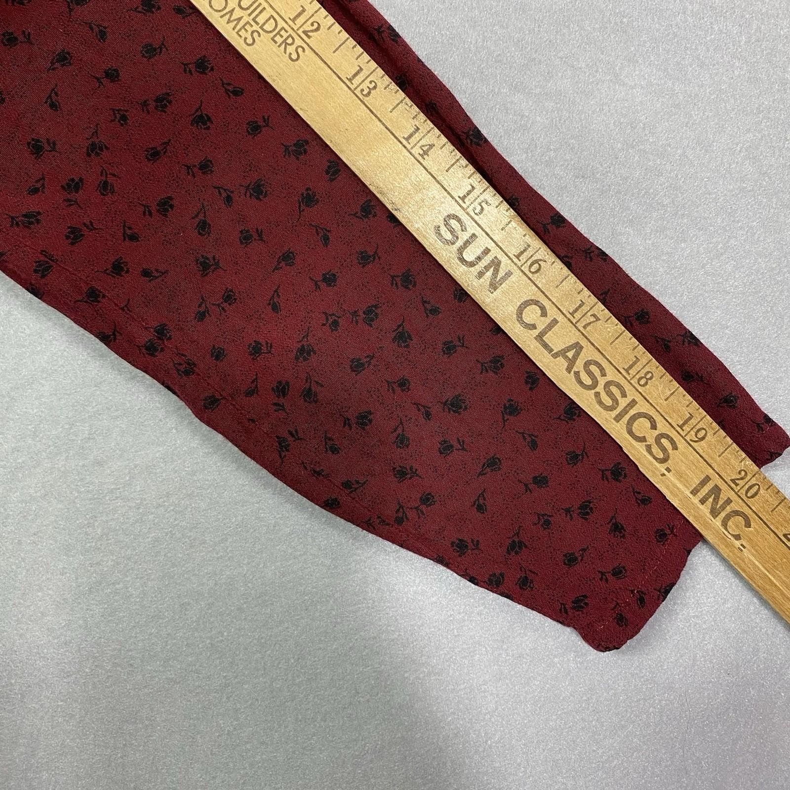VTG Eddie Bauer Dress Women’s S Boho Basic Classic Rayon Deep Red 90s Y2K Dark