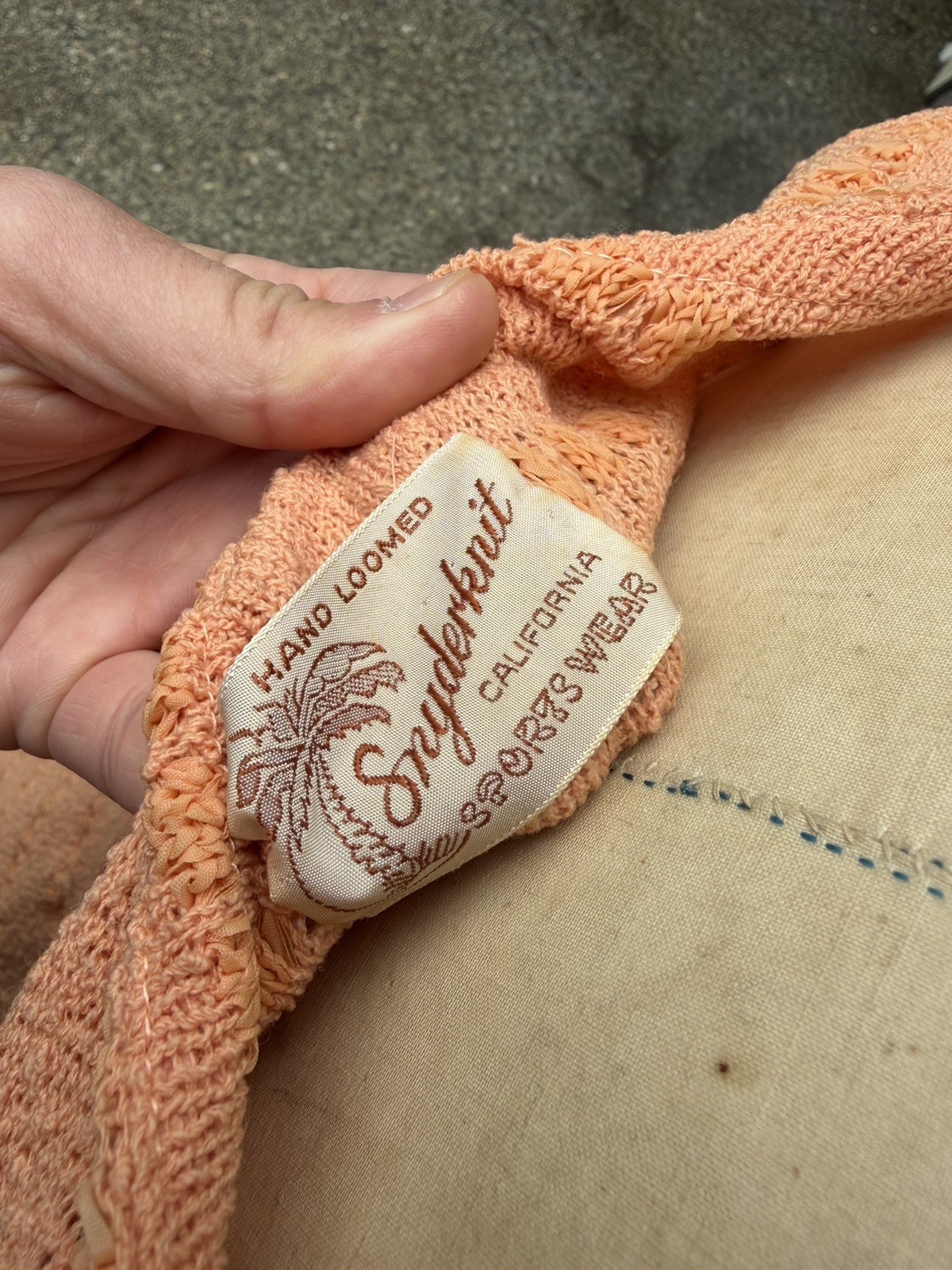 VINTAGE California Sportswear Snyderknit Dress – Womens Sz Medium Peach- 1940s