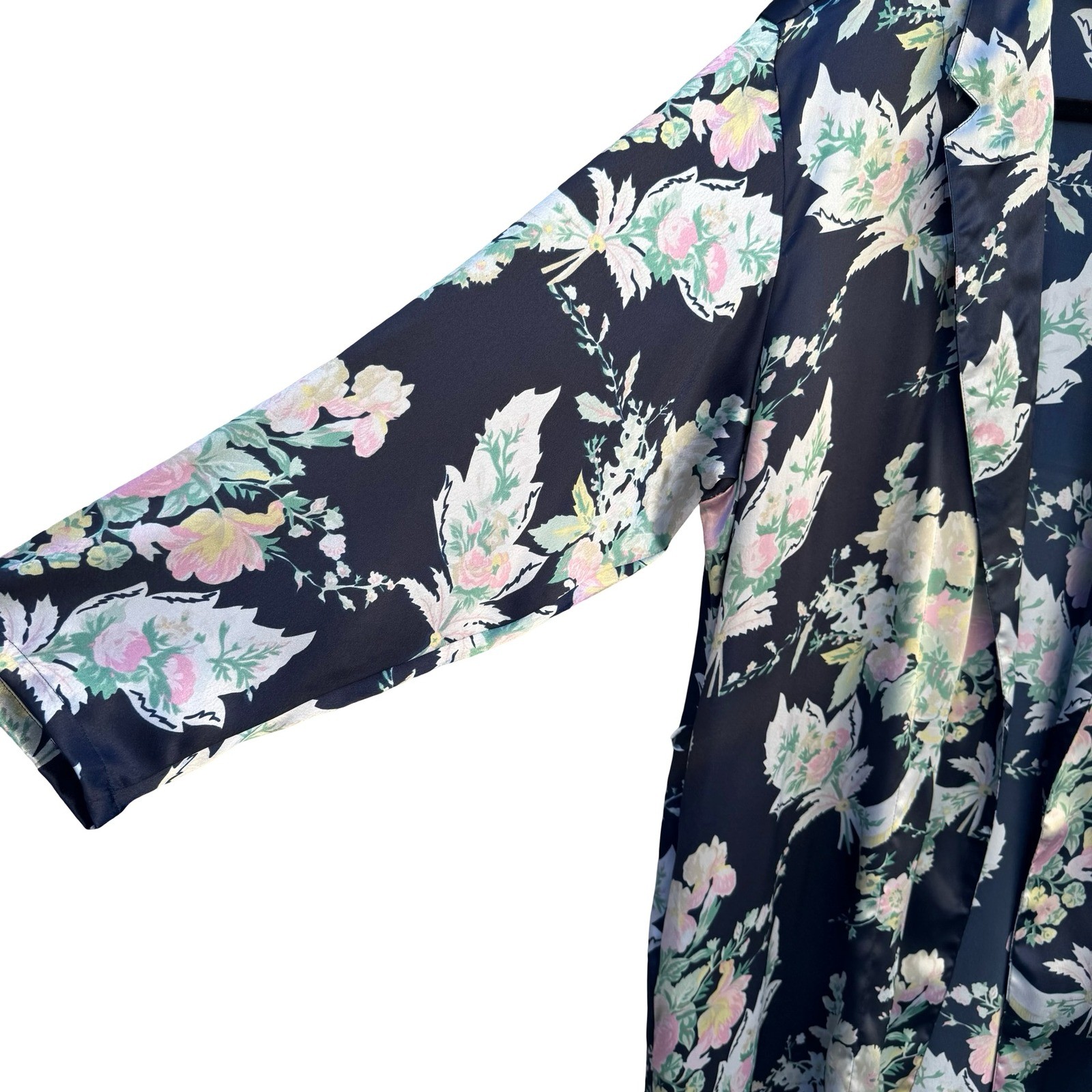 Victorias Secret Vintage Regency Floral Satin Robe Cottagecore Coquette NO BELT