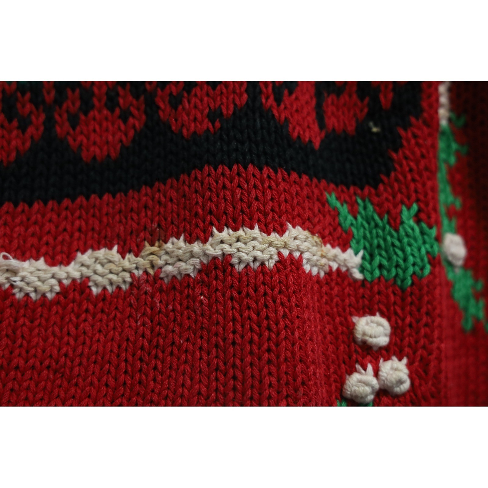 Vintage The Eagles Eye 1991 Red Hand Knit Goose Sleigh Christmas Sweater Large