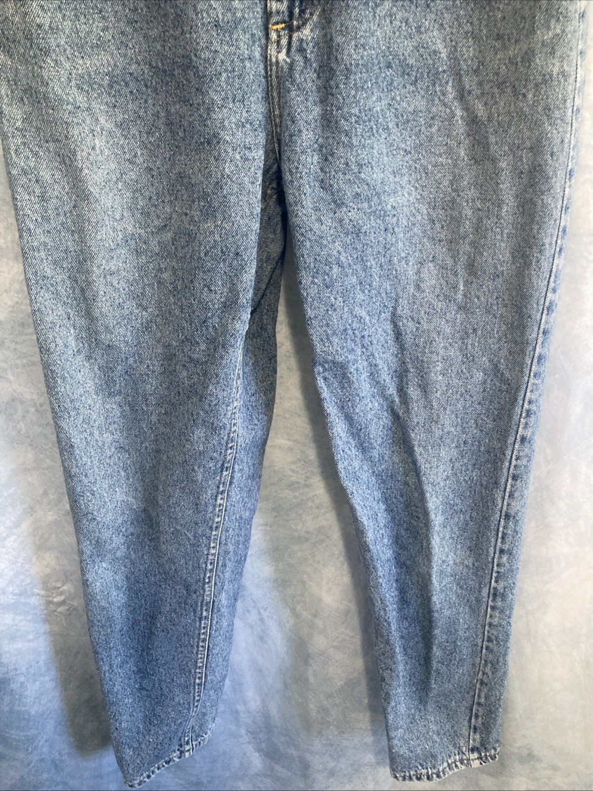 Vtg 80s Lee Jeans Women 8 High Rise Acid Wash Mom Elastic Waist Tapered 350-5944
