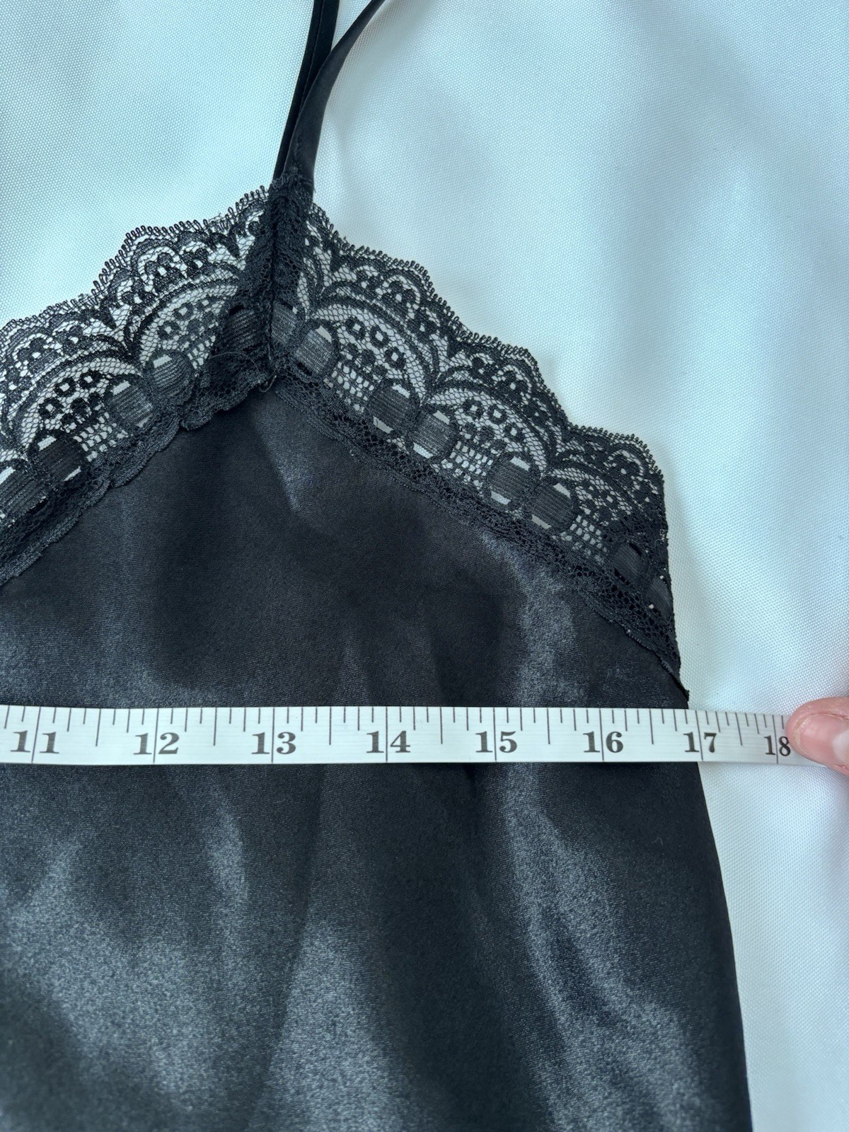 Romance Du Jour Black Lace Slip Dress Large Made in USA Vintage 90s Chemise