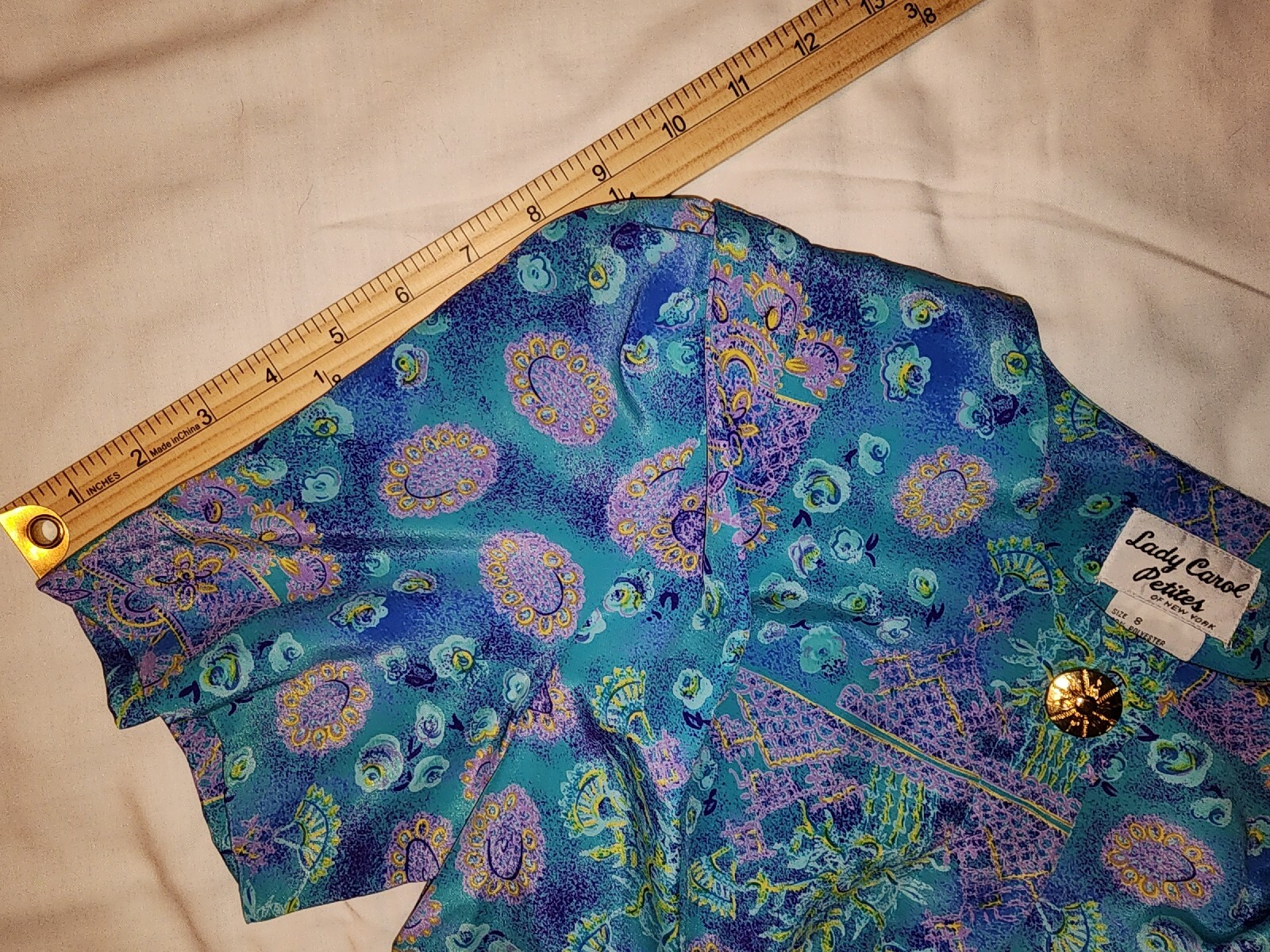 VTG Lady Carol Petites Of New York Pleated Floral Office Dress With Belt Size 8