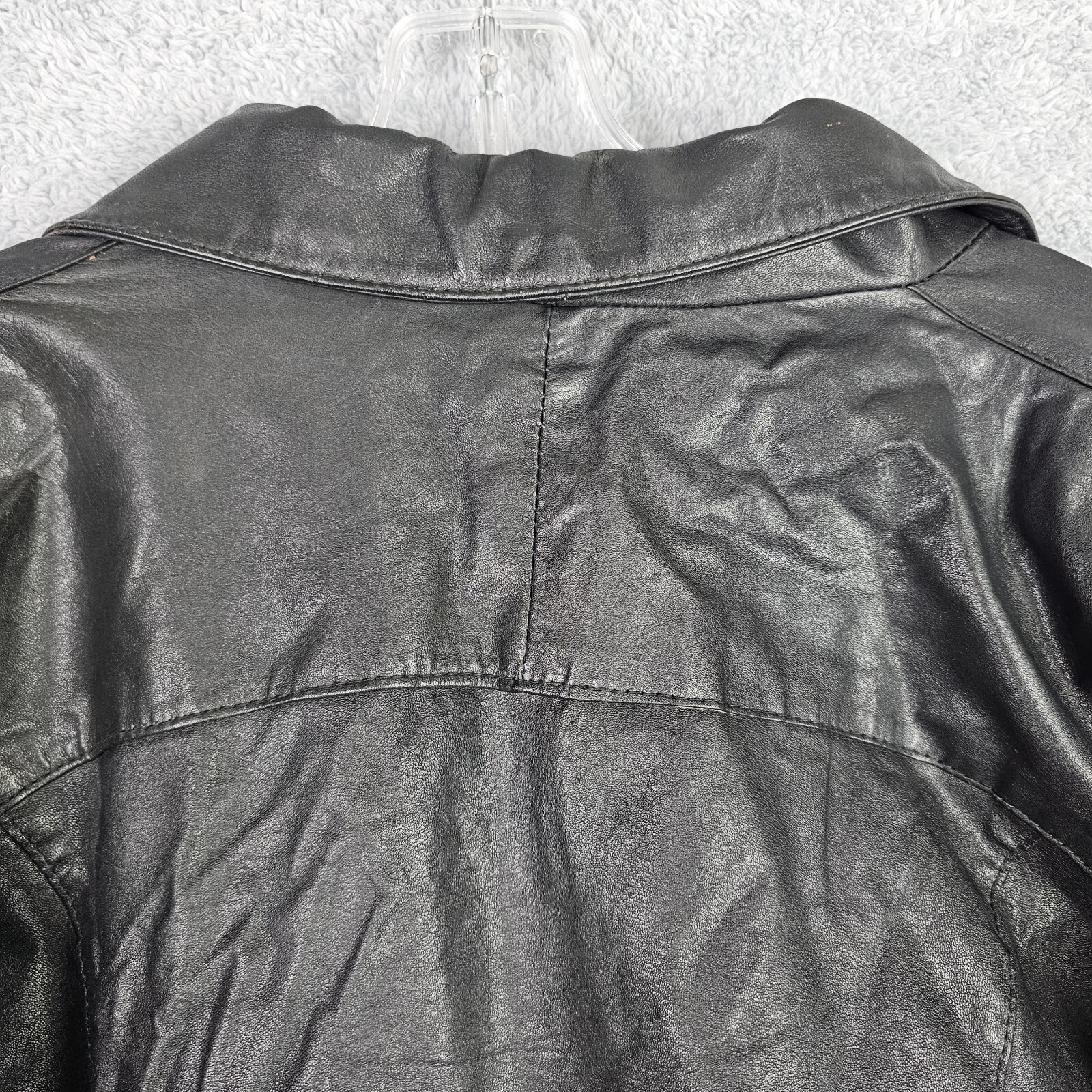 Vtg Wilsons Womens Leather Crop Jacket L Black Moto Biker Gothic Punk