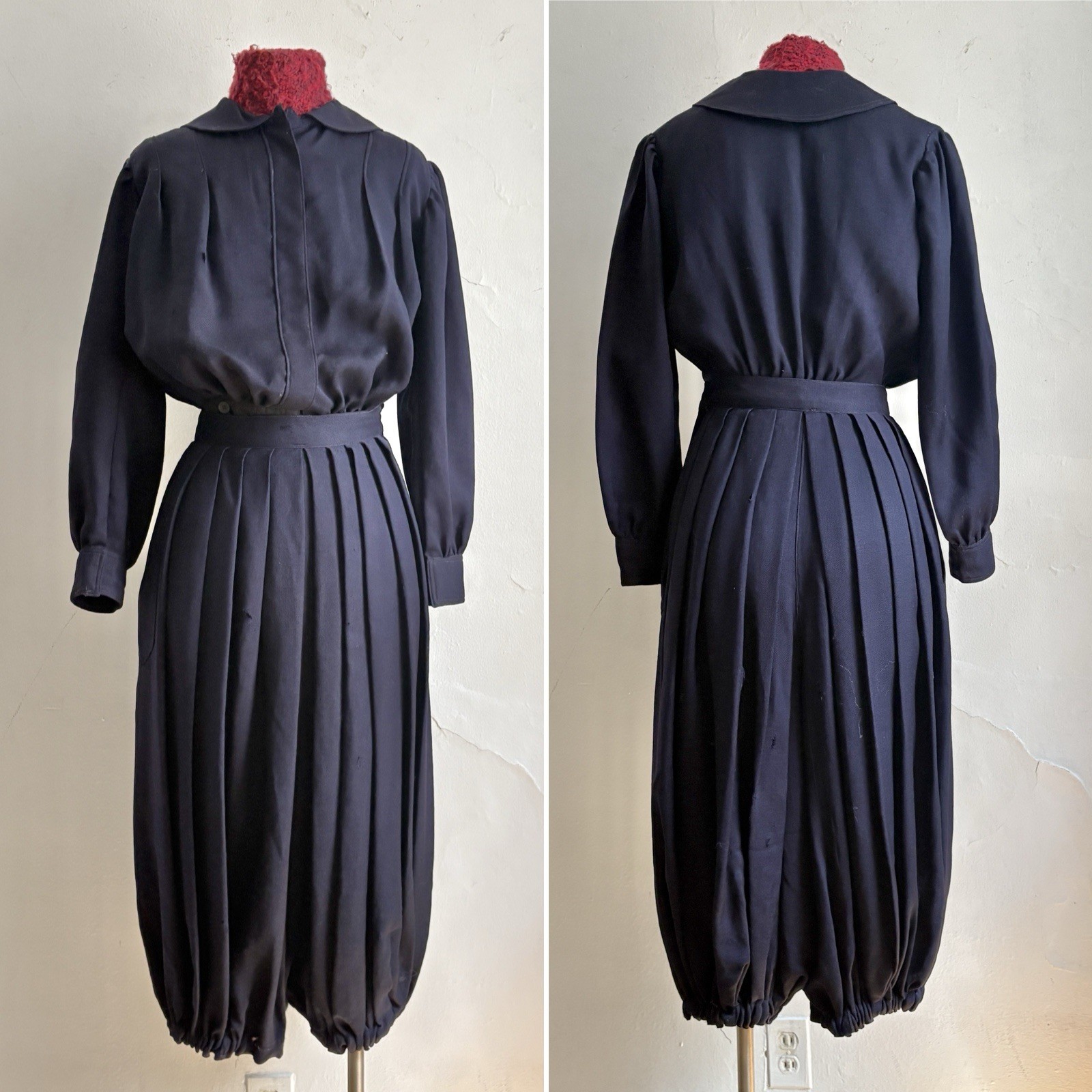 Antique Edwardian Blue Wool Gym Suit Jumpsuit 1911 Vintage Sports