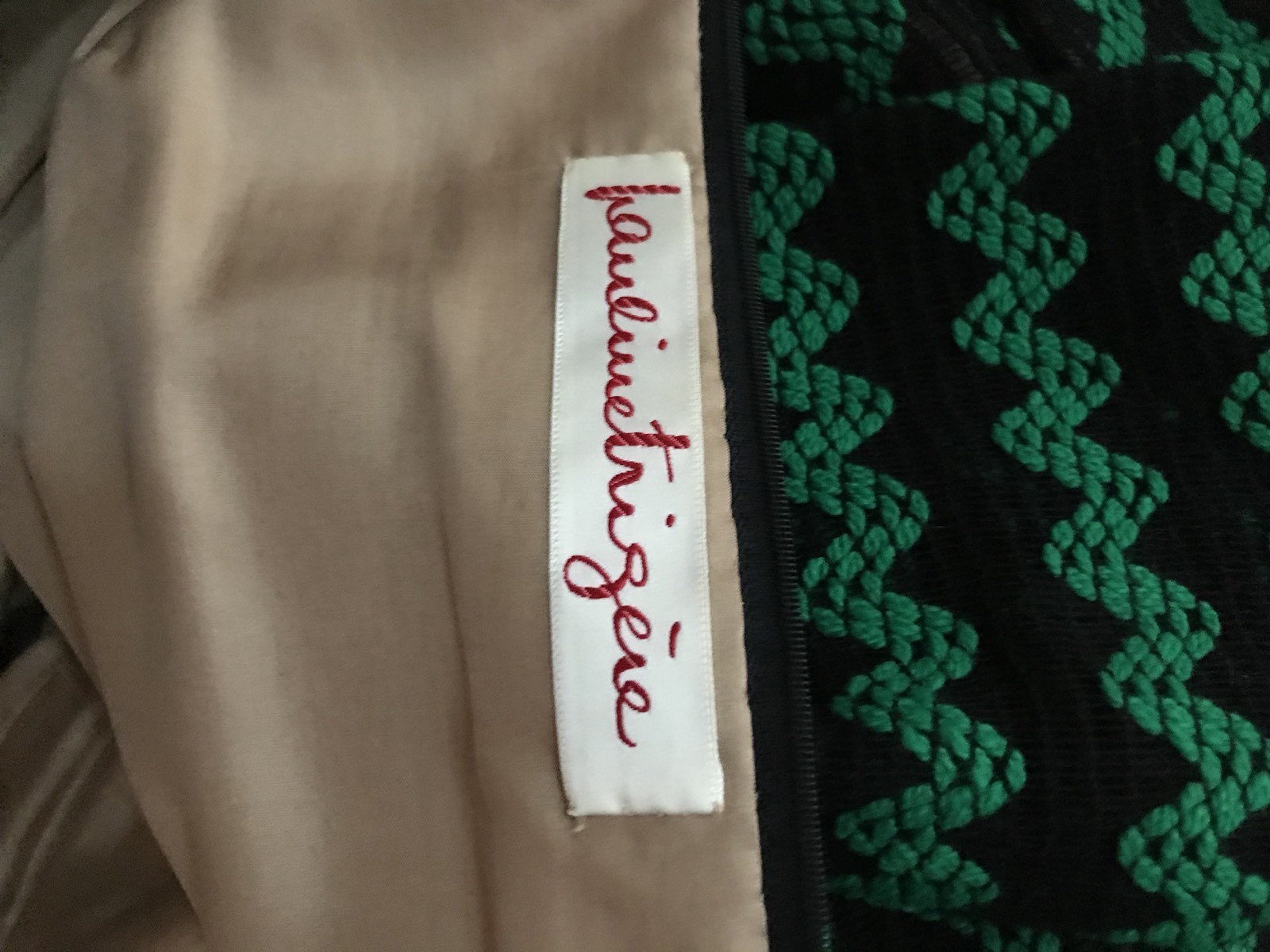 Vintage Pauline Trigere Women’s Dress 70’s Long Sleeve Knit Rick Rack pockets 10