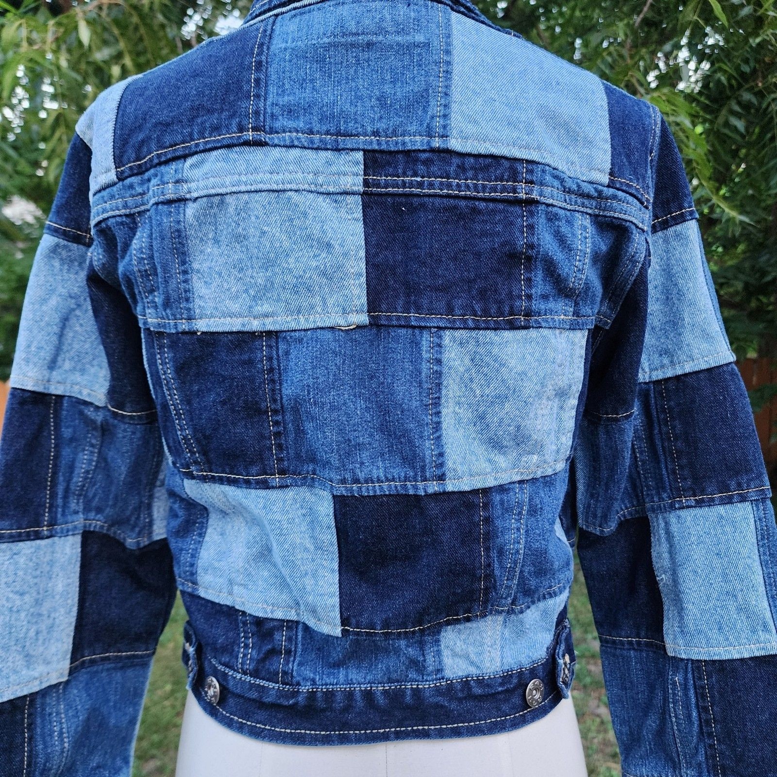 Vintage Patchwork Denim Jacket 1990s does 1970s Rav 4 Real Cotton Jean Jacket