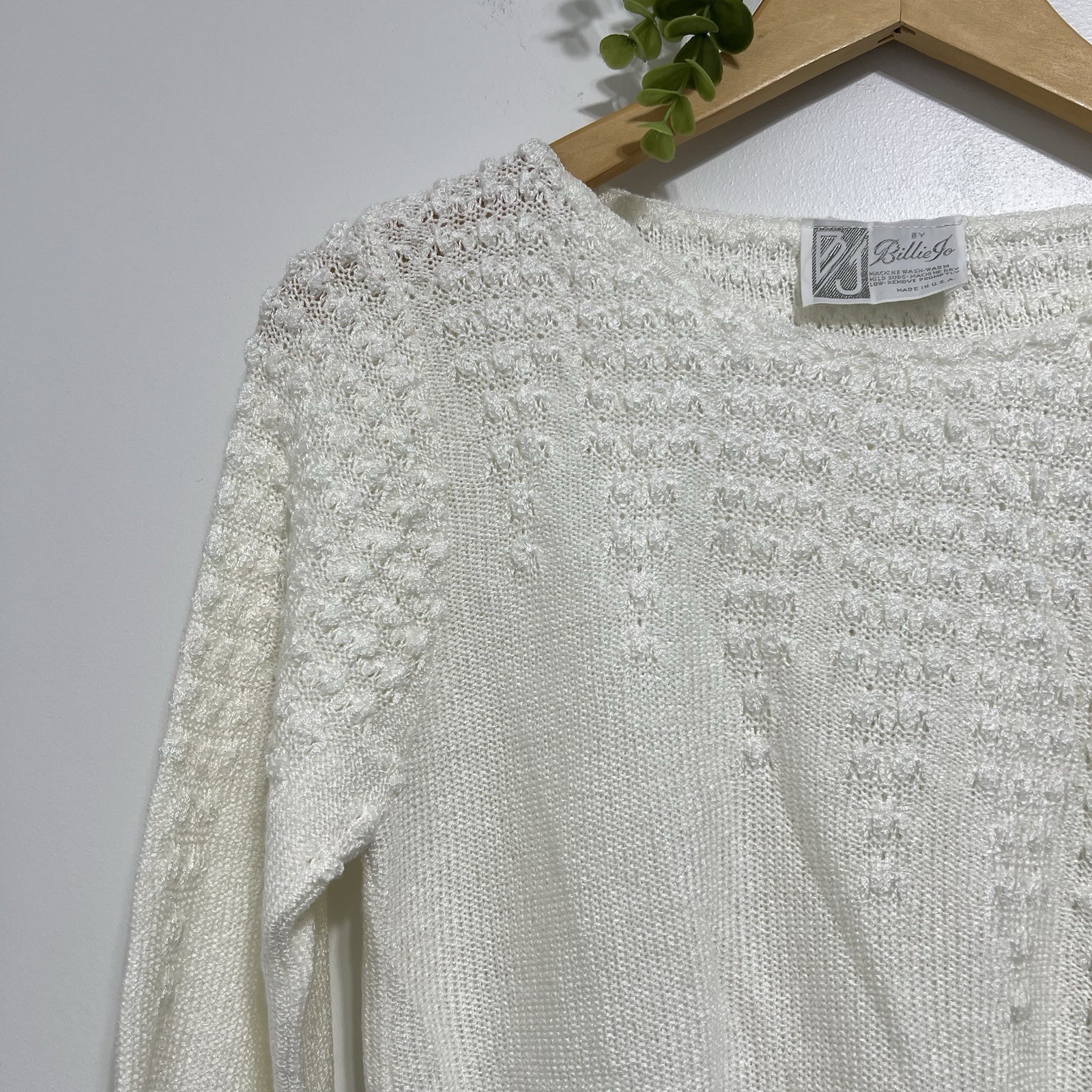 Vintage NWT Billie Jo Ivory Cottagecore Romantic Sweater Size XS/S
