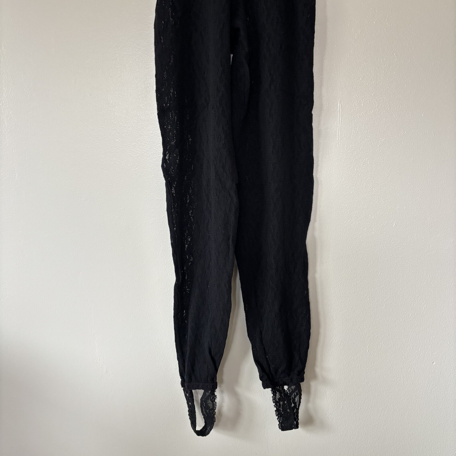 Vintage Lady Desiree Black Lace Footed Jumpsuit Lingerie Whimsigoth Grunge OS
