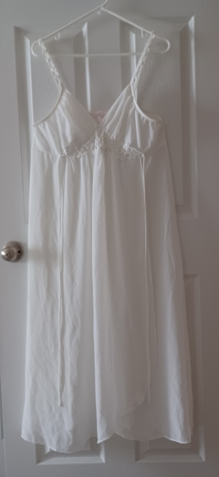 Blossom Intimates White Chiffon Nightgown Large Empire Waist Bridal Semi-Sheer