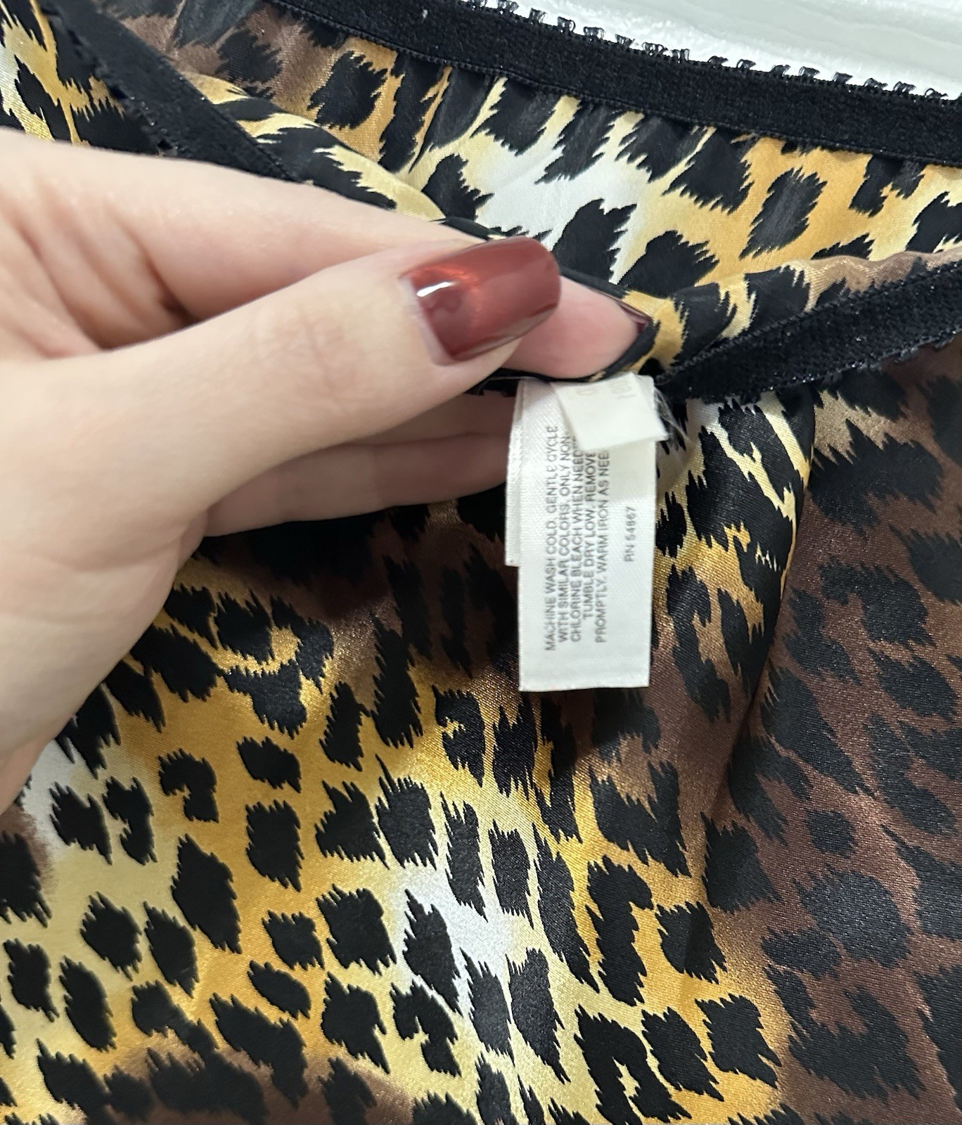 Vtg 90s Victorias Secret Leopard Print Satin Slip Skirt Small Read Description!