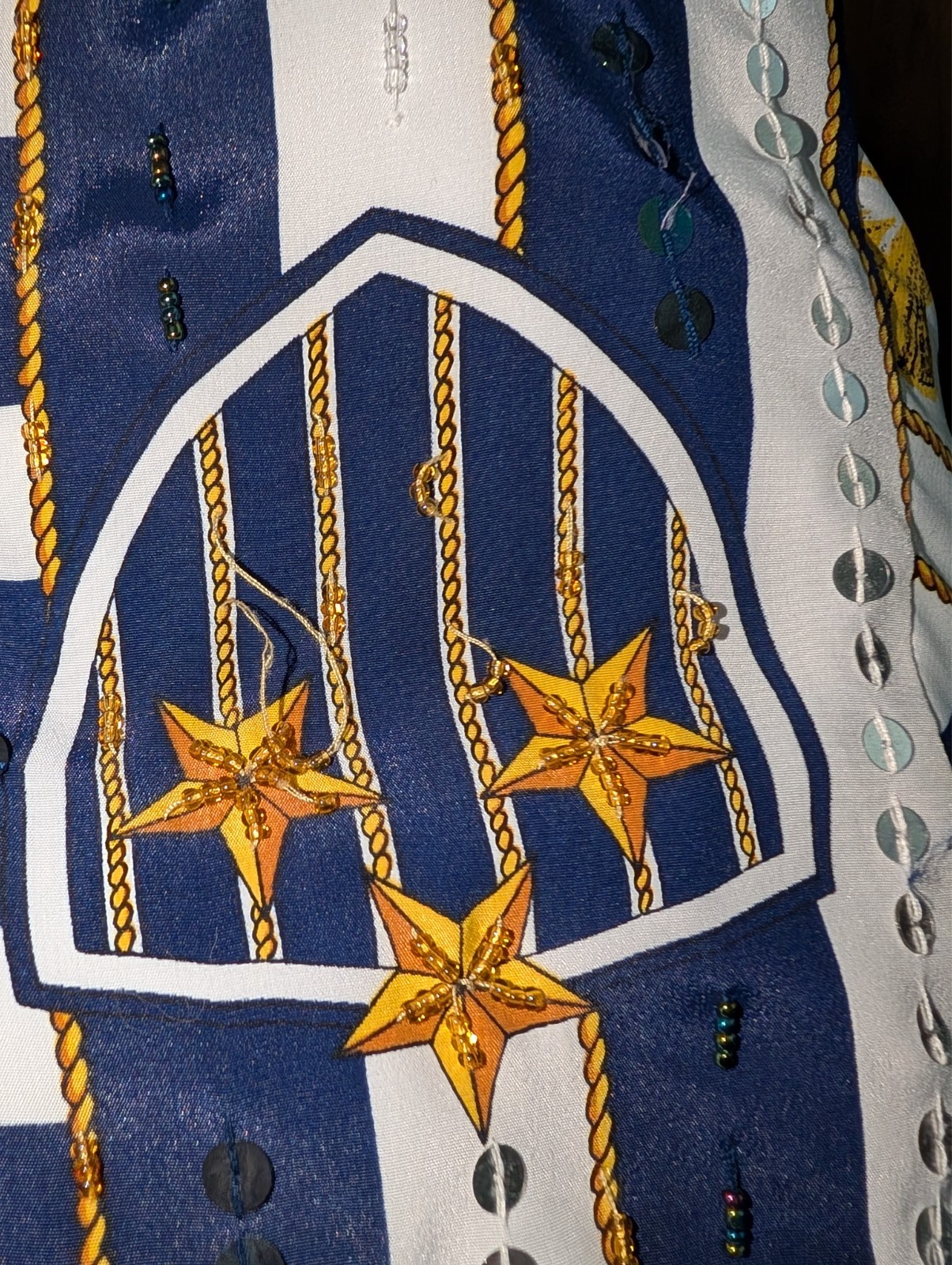 Vintage 90s Jacket Women’s Sz 10 Beaded Geometric Art Deco Lined Elastic Waist