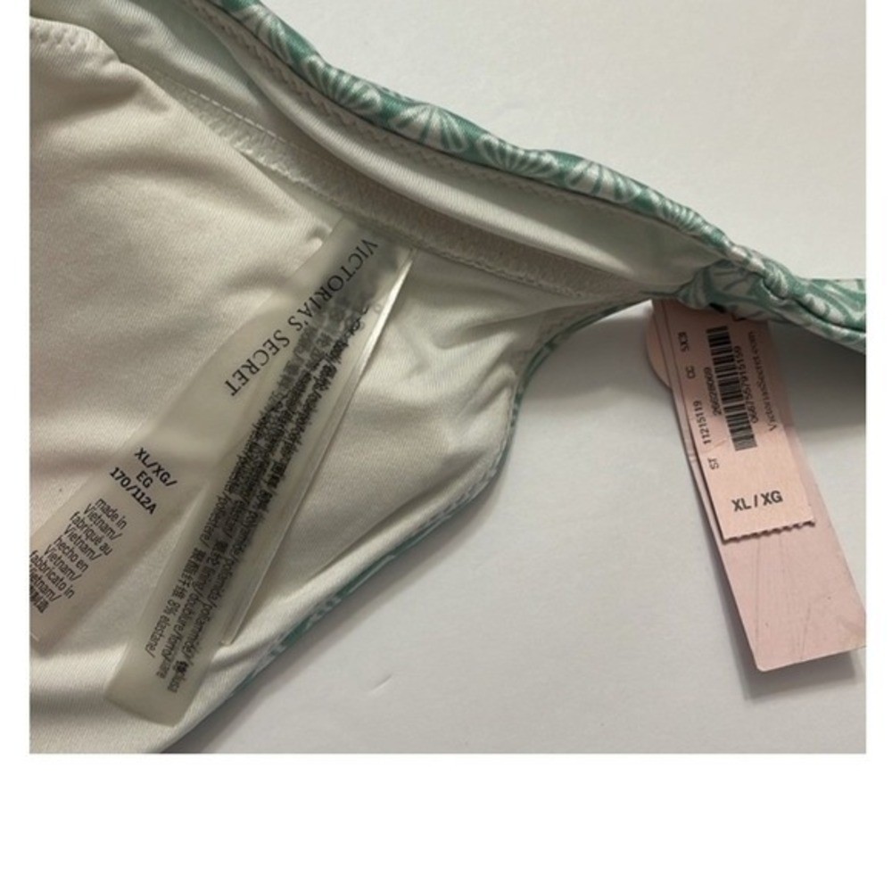 Victoria’s Secret Bikini Set Top XL Bottom L -Mint Green Seashell High Waist New