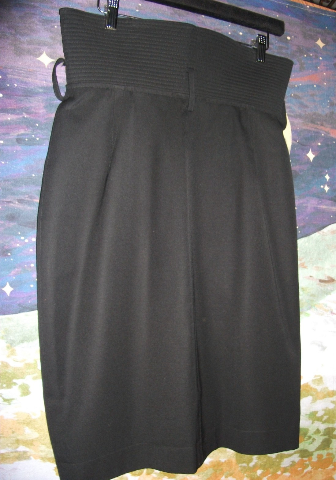 Vintage Claude Montana Paris Wool Skirt 1980s Black Made in Italy Lined