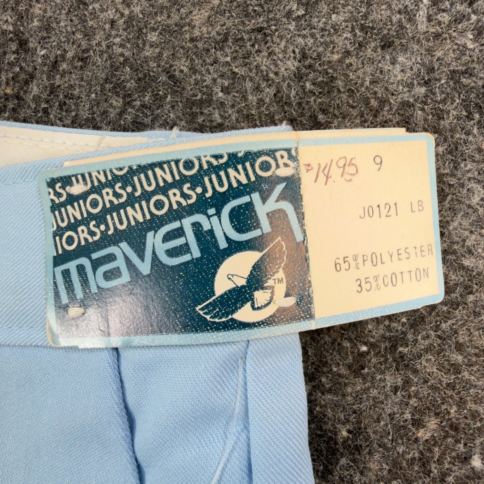 Maverick Juniors 9 Powder Blue Vintage Pleated Cuffed Shorts NOS