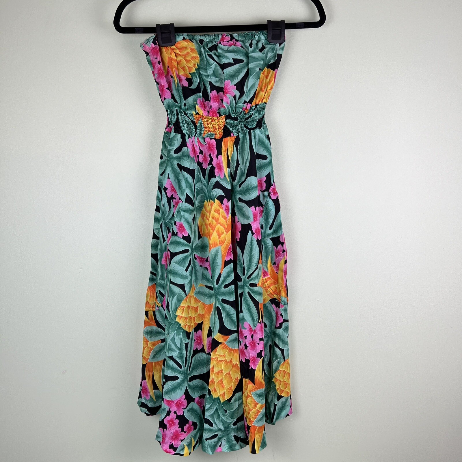 VTG 60s McInerny Hawaiian by Sidney Tie Strapless Knee Short Dress Sz XS/Small