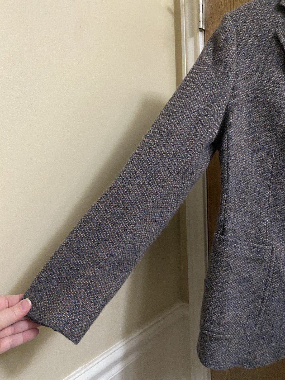 Vintage Stanley Blacker For Bloomingdale’s Women Wool Herringbone Jacket Size 10