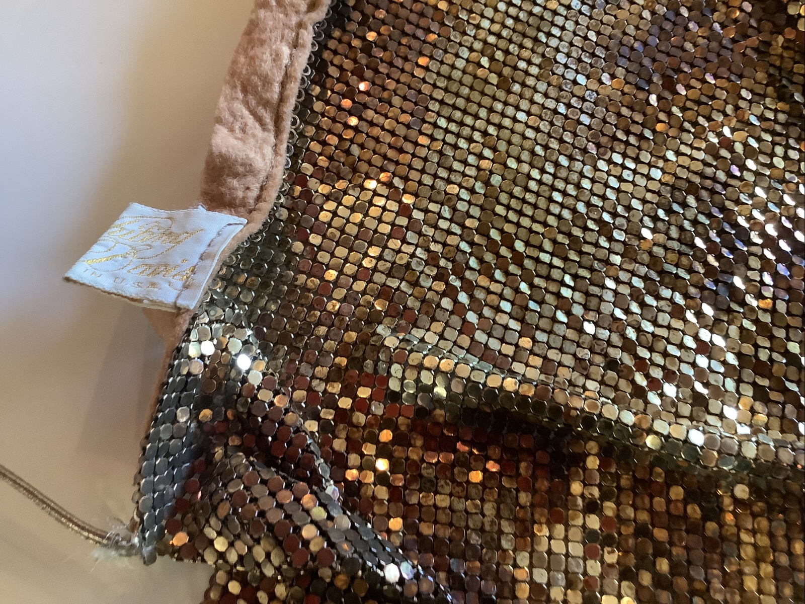 Whiting &Davis Rare Mesh Chainmail Leopard Print Halter Top WOW