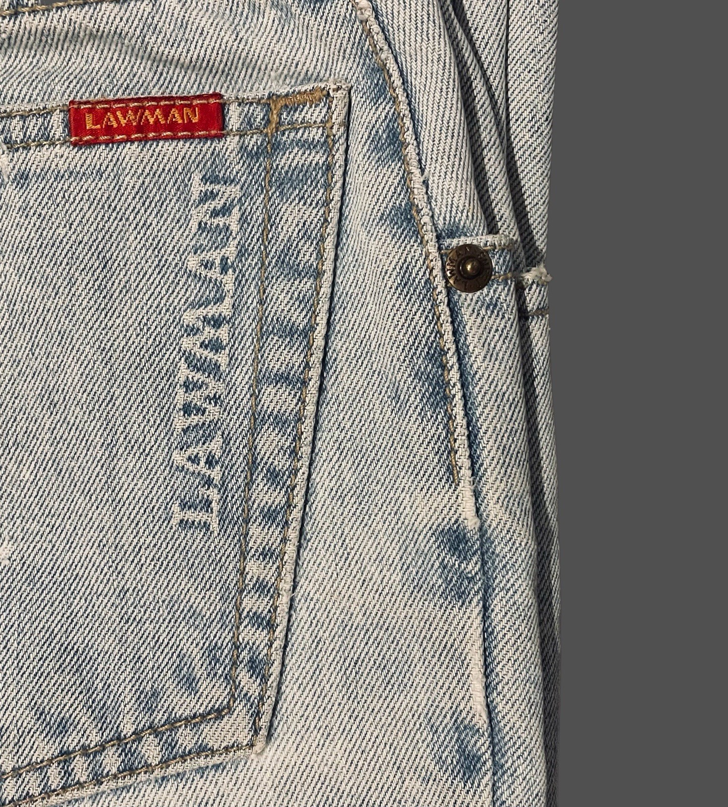 Women’s Vintage 80’s “Lawman” High-Waisted Light Wash Button-Fly Denim Jeans