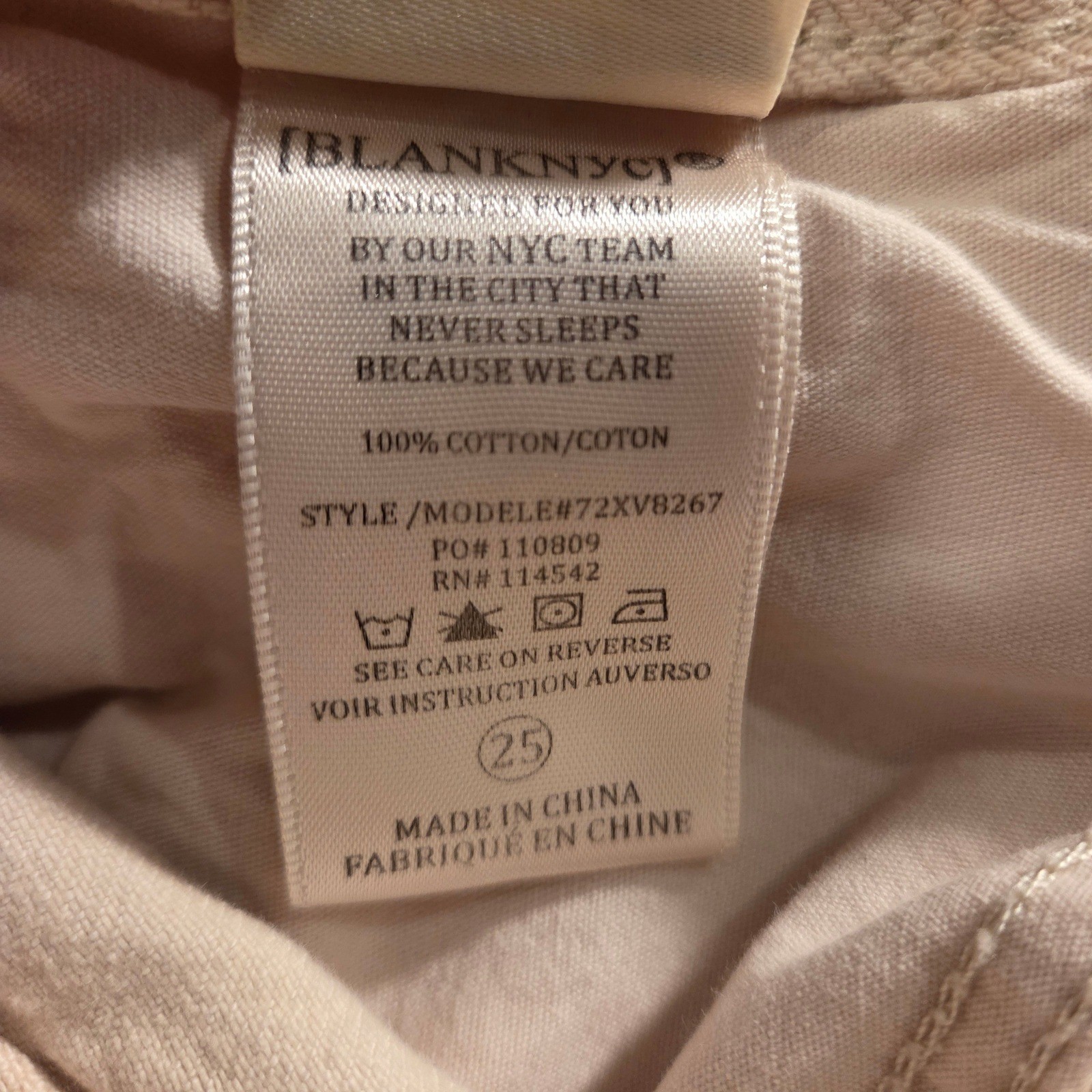 Blank NYC The Barrow Vintage High Rise Short Raw Hem, Women’s Size 25, Light Tan