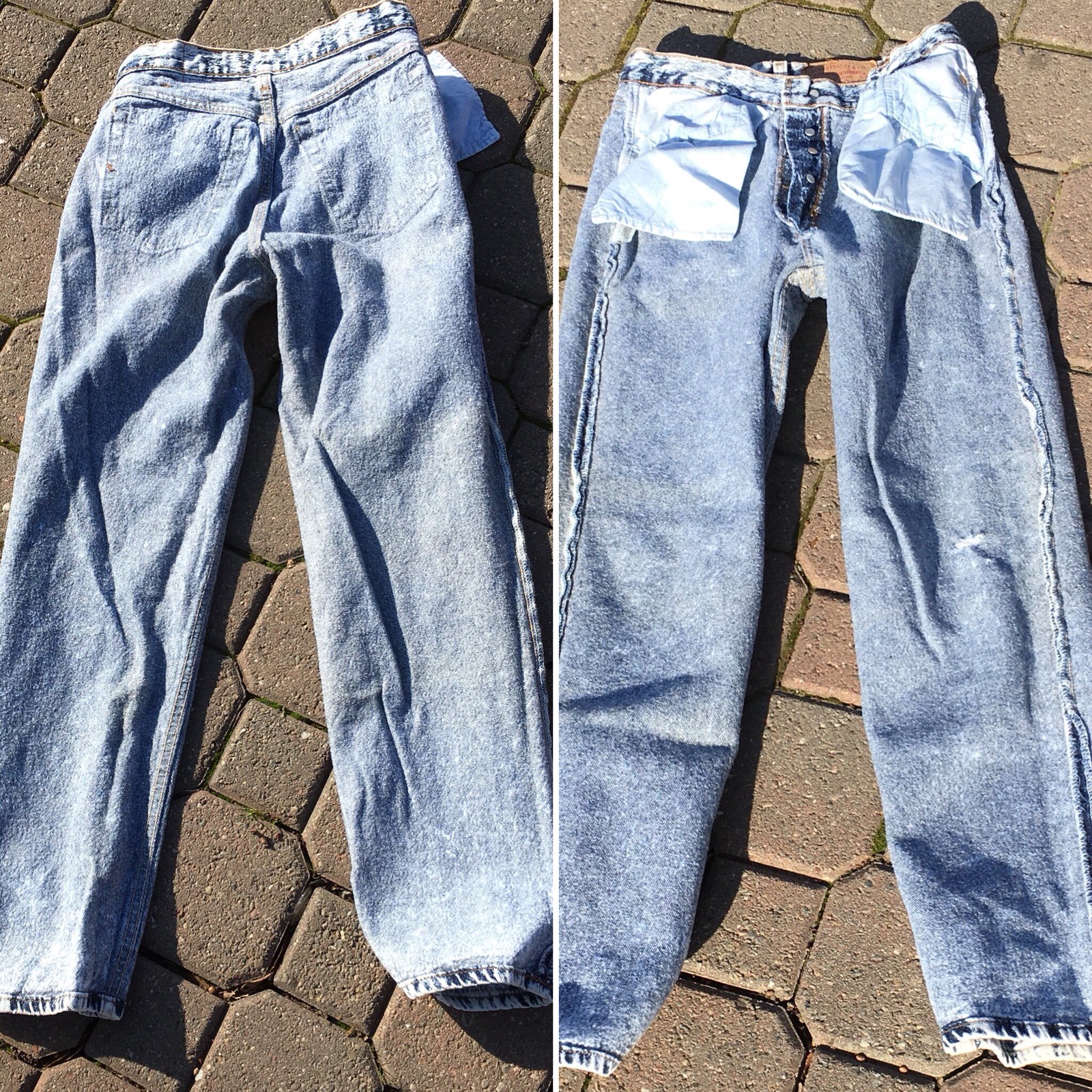 Vintage Levi’s Button Fly 701 Student Jeans Acid Wash W 27 L 28 USA 80s 90s