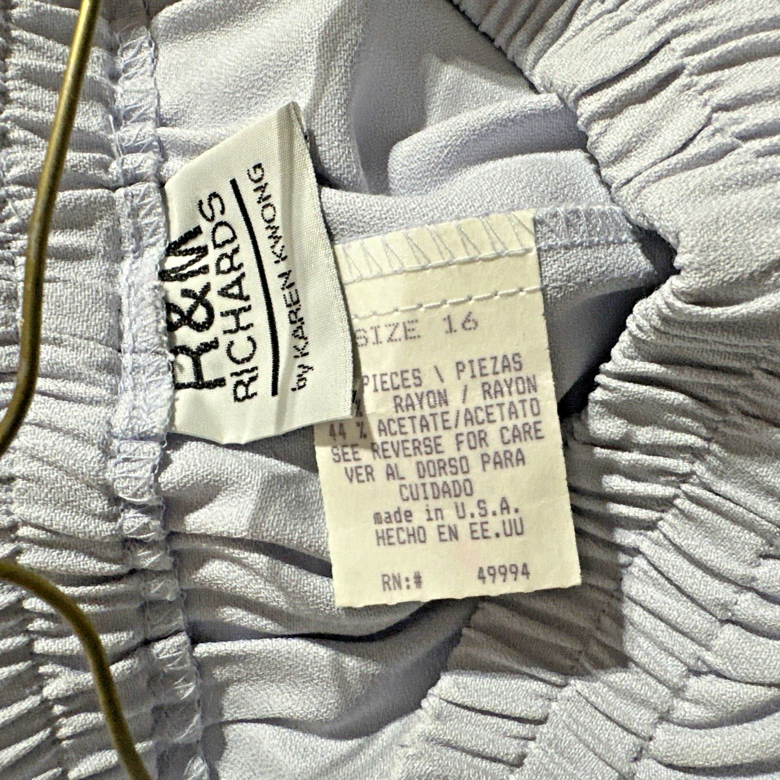 Vintage 90s R&M Richards Jacket and Skirt Set Size 16 Beaded Lilac Embroidered