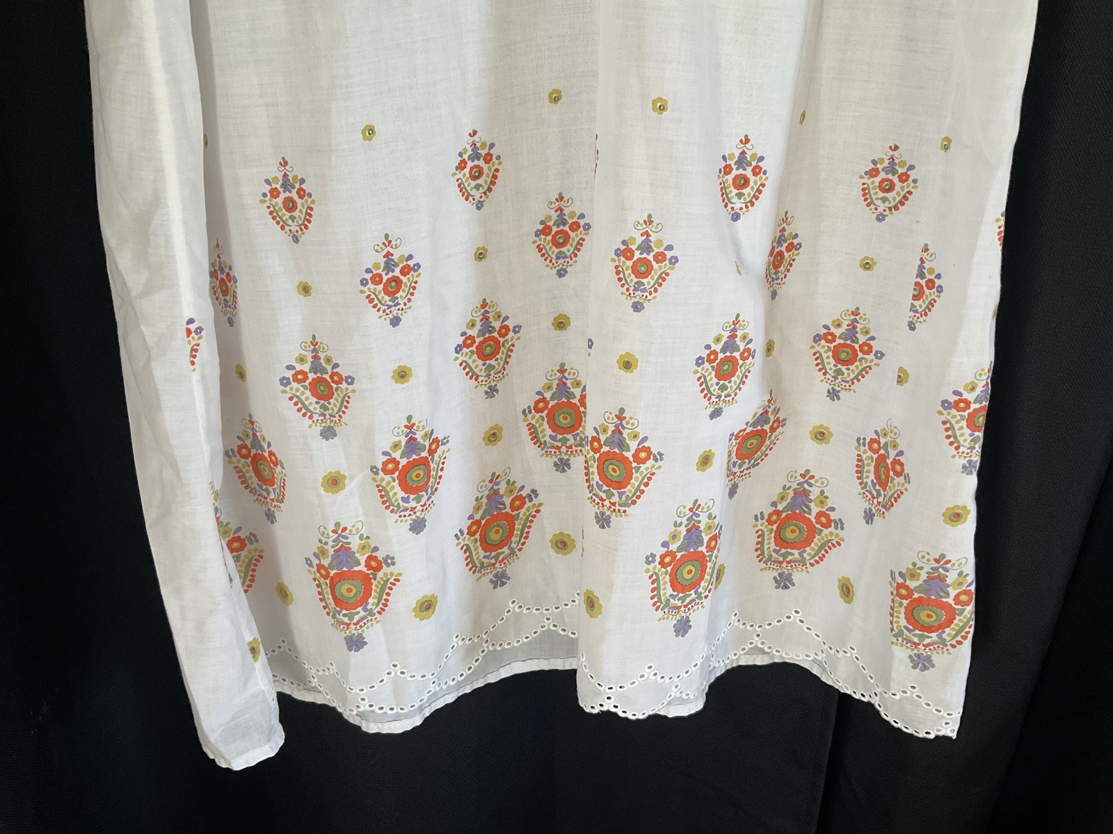 Vintage Night Gown / Dress Cotton With Flowers Tie In The Back Circa 1970’s Boho