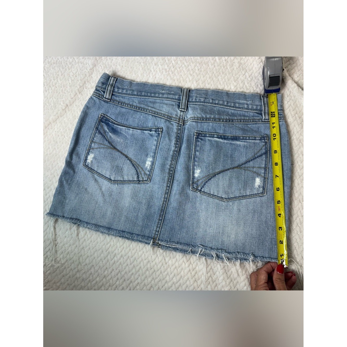 Old Navy Light Blue Distressed Denim Mini Skirt Y2K style