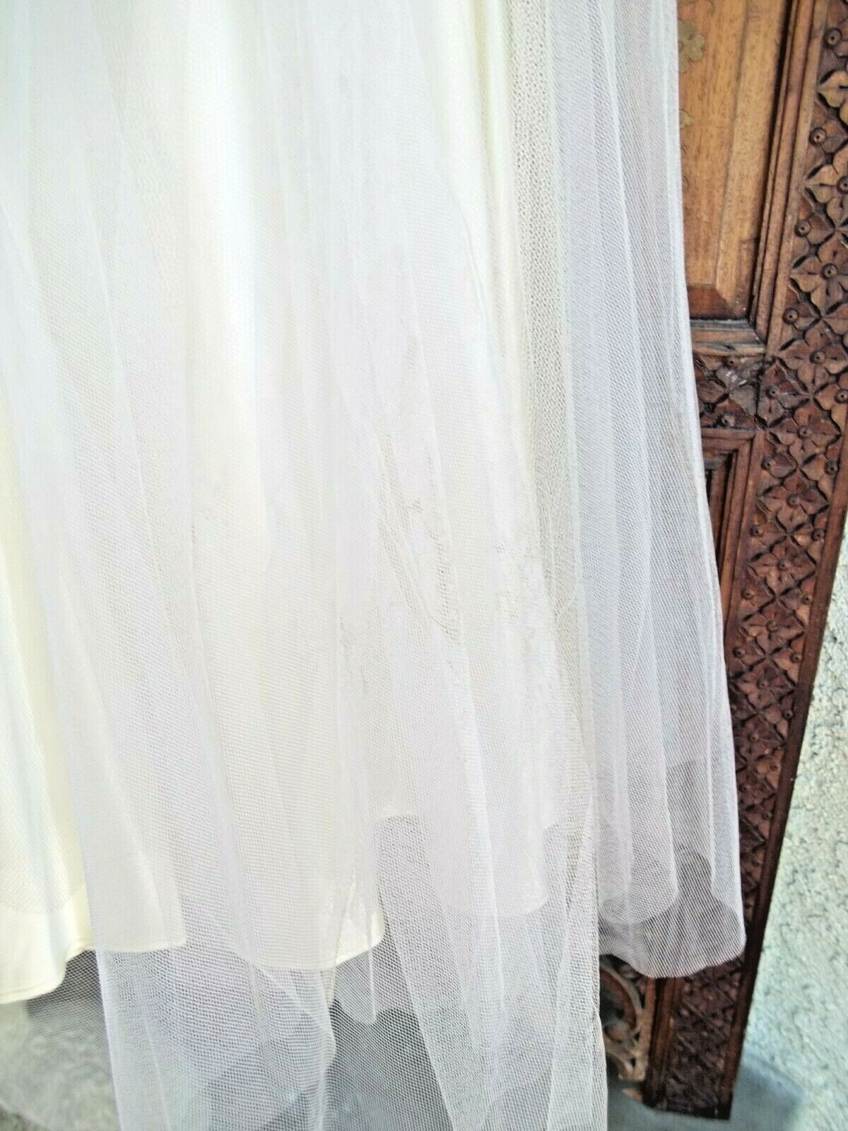 Vintage 50’s Tulle and Lace Ivory cupcake silhouette Wedding Gown Sz Small 36-37