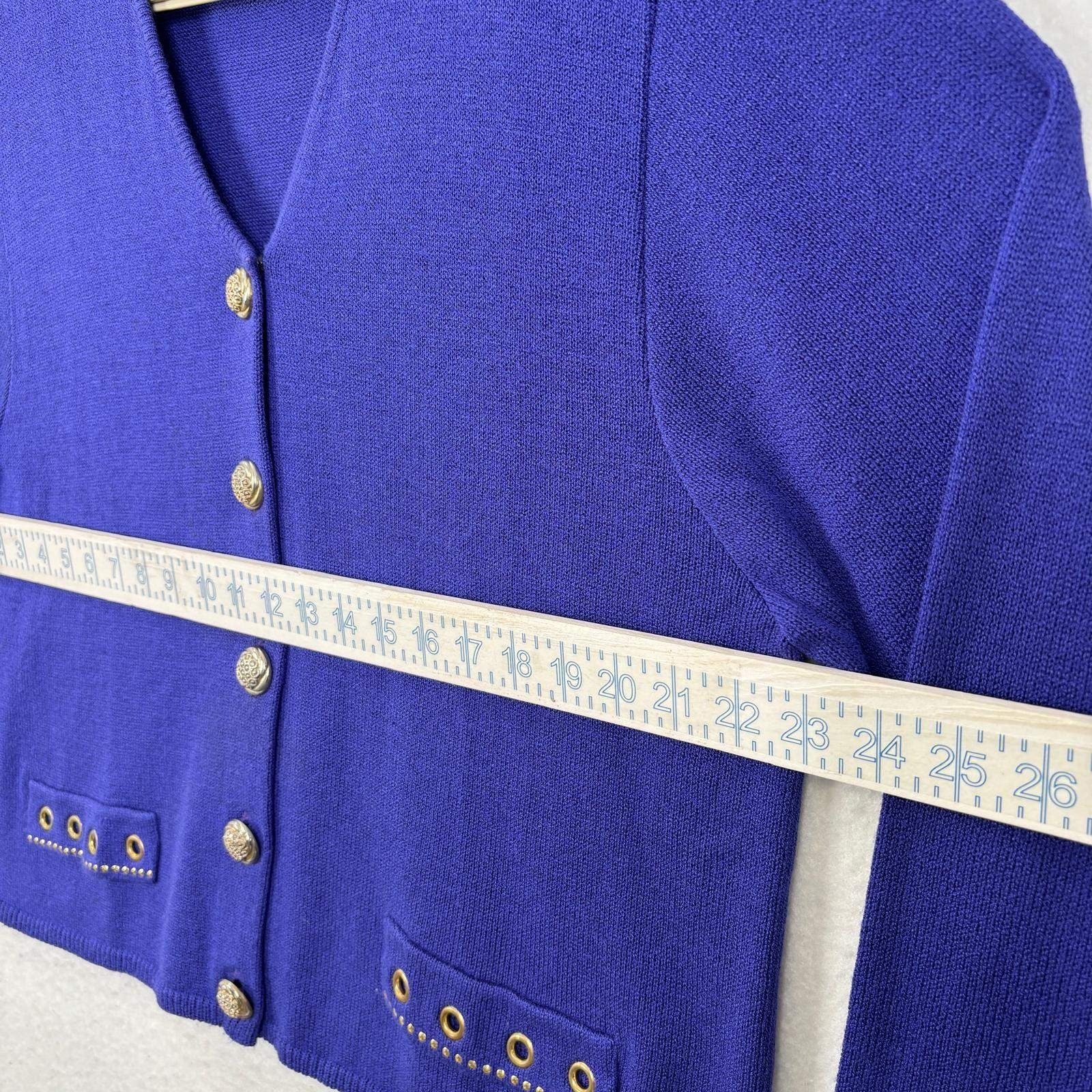 Vintage Laura by Alyzia Royal Blue Knit Cardigan Pants Set 18 Classic Old Money