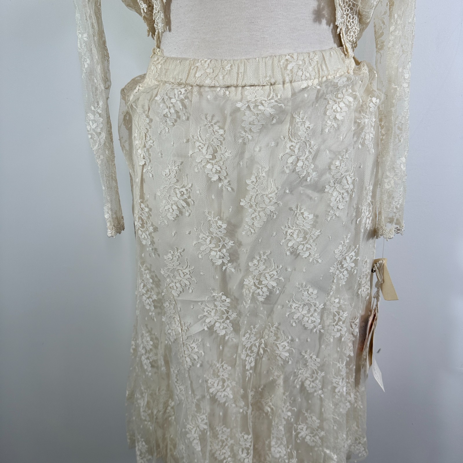 VTG 70s 80s Barbara Chodos Michael Marcella Lace 2 Pc Flapper Set Sz 12 NWT