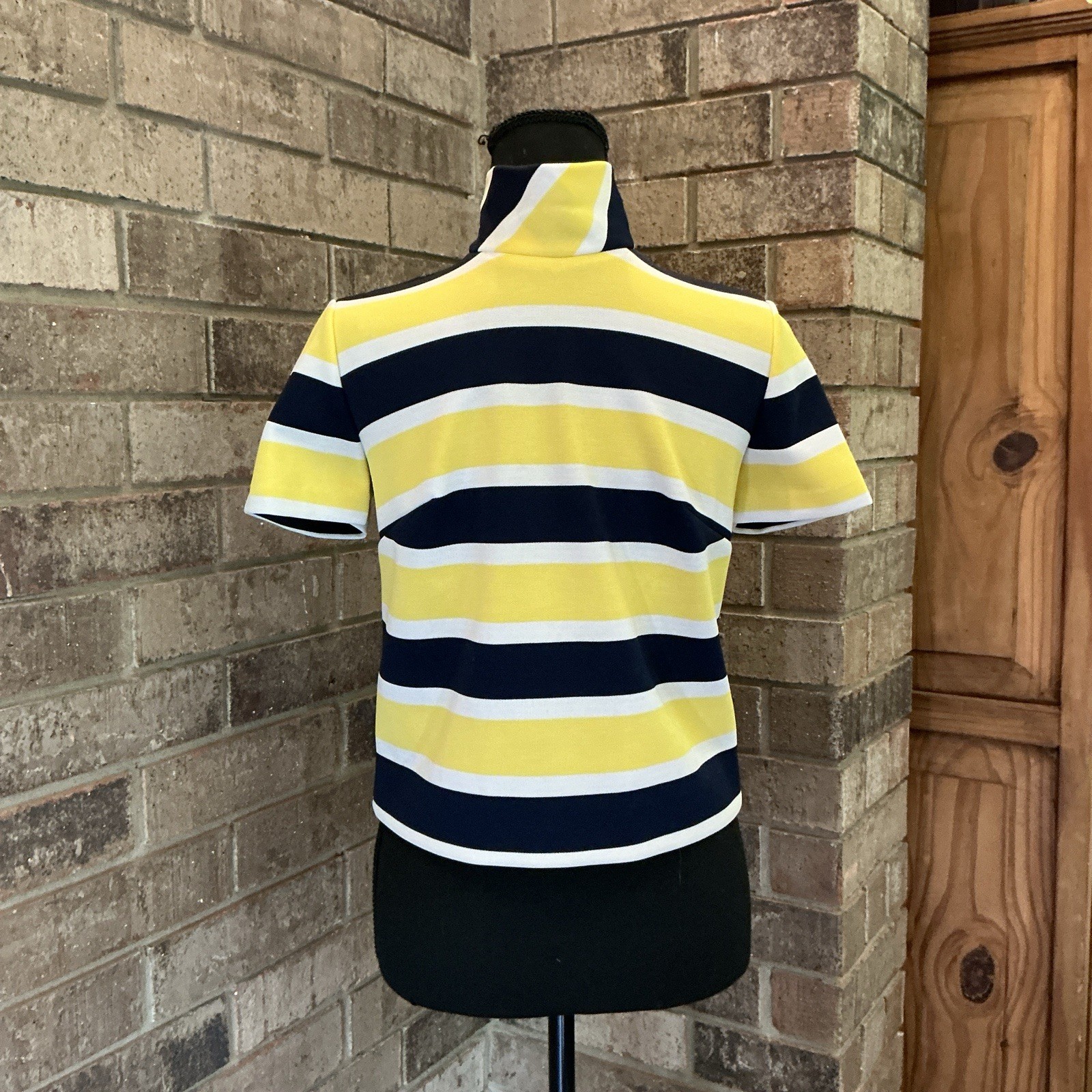 60s VTG Butte Knit 3-Piece Set Blue Jacket Skirt Striped Top Women’s XS/S #18F2