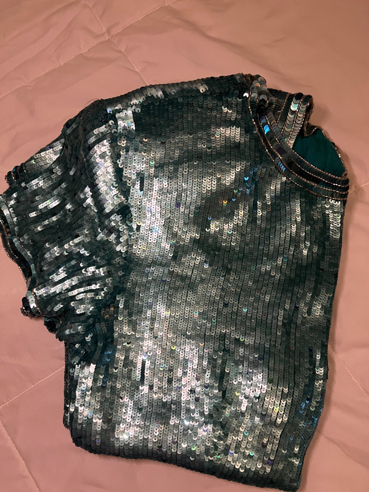 Naeem Khan Riazee Nights Blue Silver Beaded Evening Formal Dress M