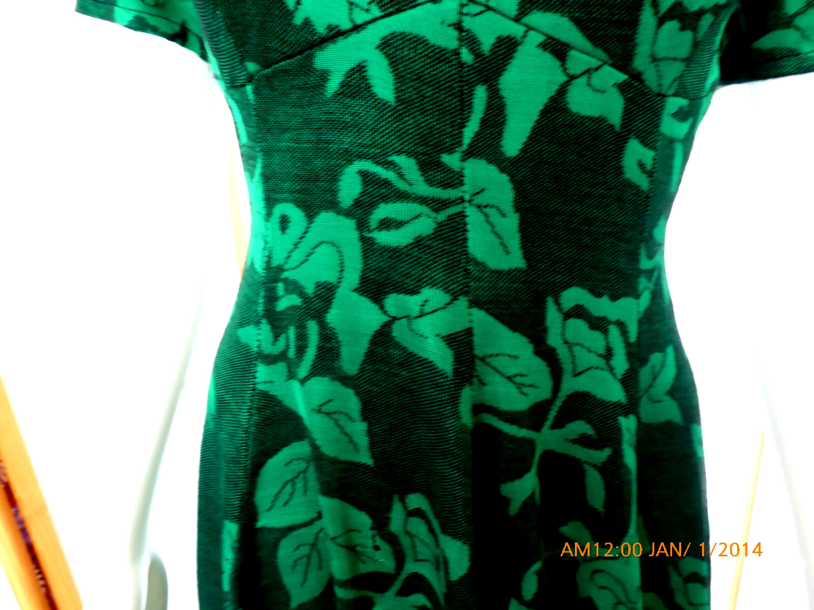 VINTAGE PRINCESS SEAM FLARED FITTED DRESS WITH MANDARIN COLLAR