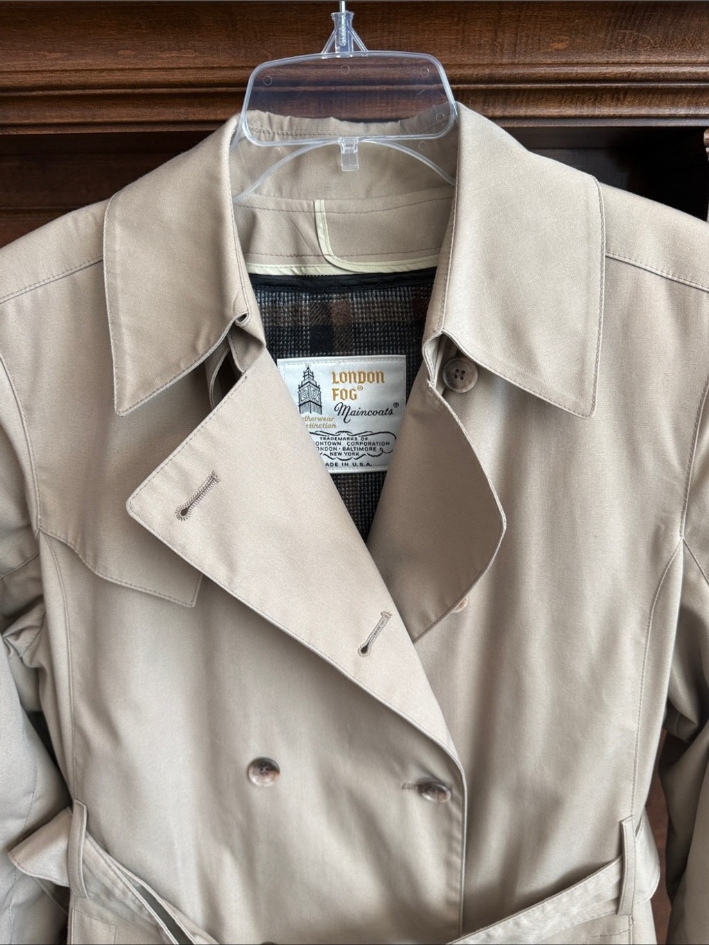 Vintage London Fog Classic Khaki Trench Coat Removable Wool Lining est M/L