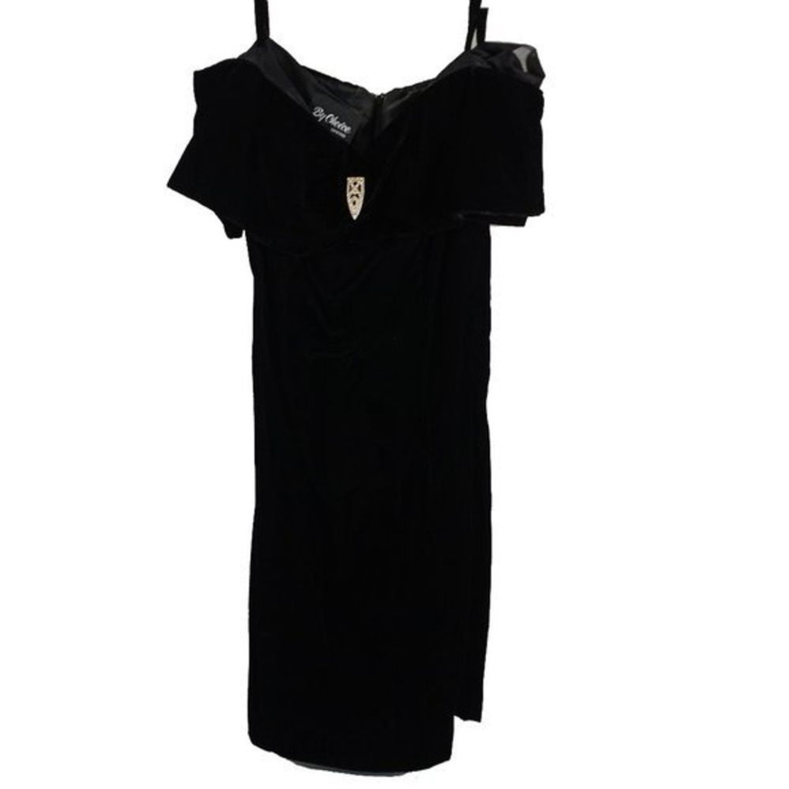 Vintage 80s By Choice Dress Size 11 Sleeveless Midi Black Rayon #D11