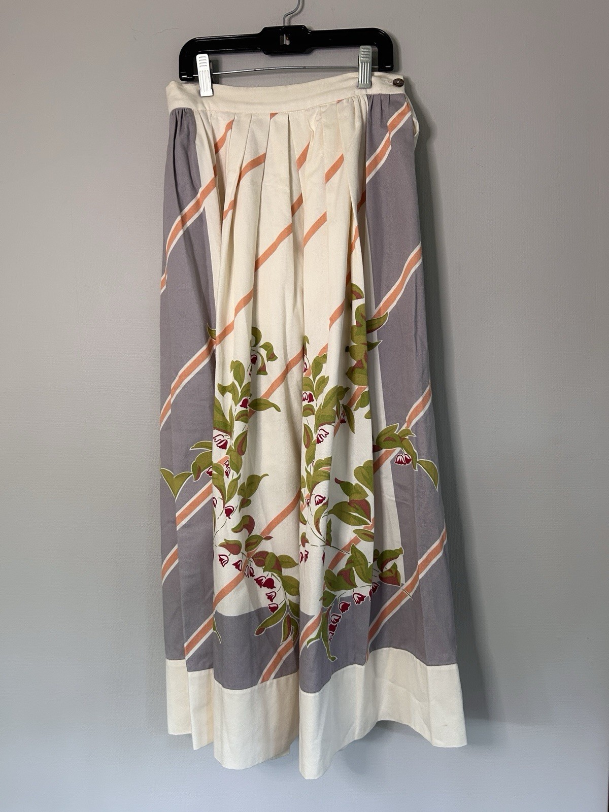 Vintage Cullinane Floral Midi Skirt Cottage Countryside Prairie Romantic Folk 4
